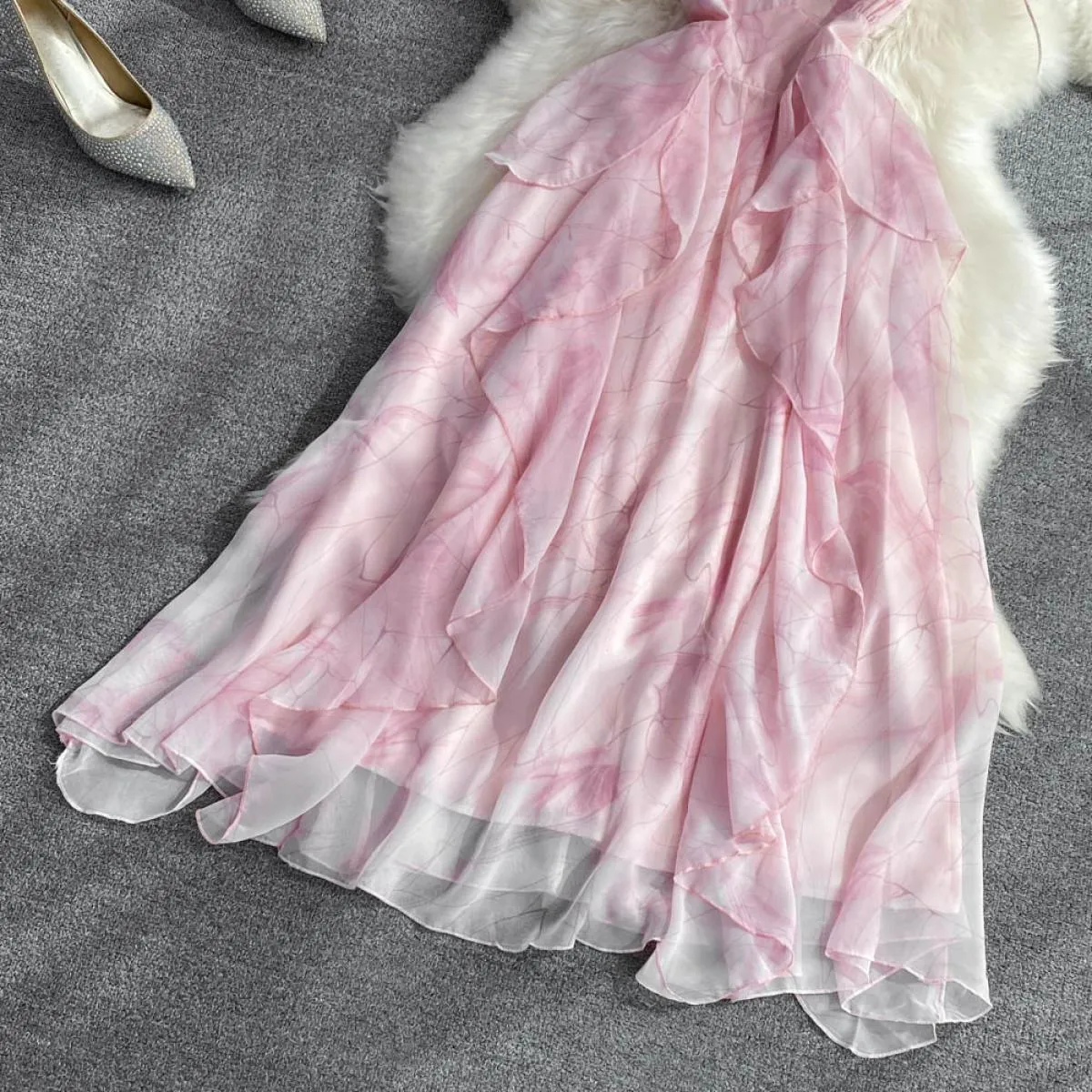 Abiti midi rosa Abito donna rosa spaghetti midi Abito midi elegante rosa elegante