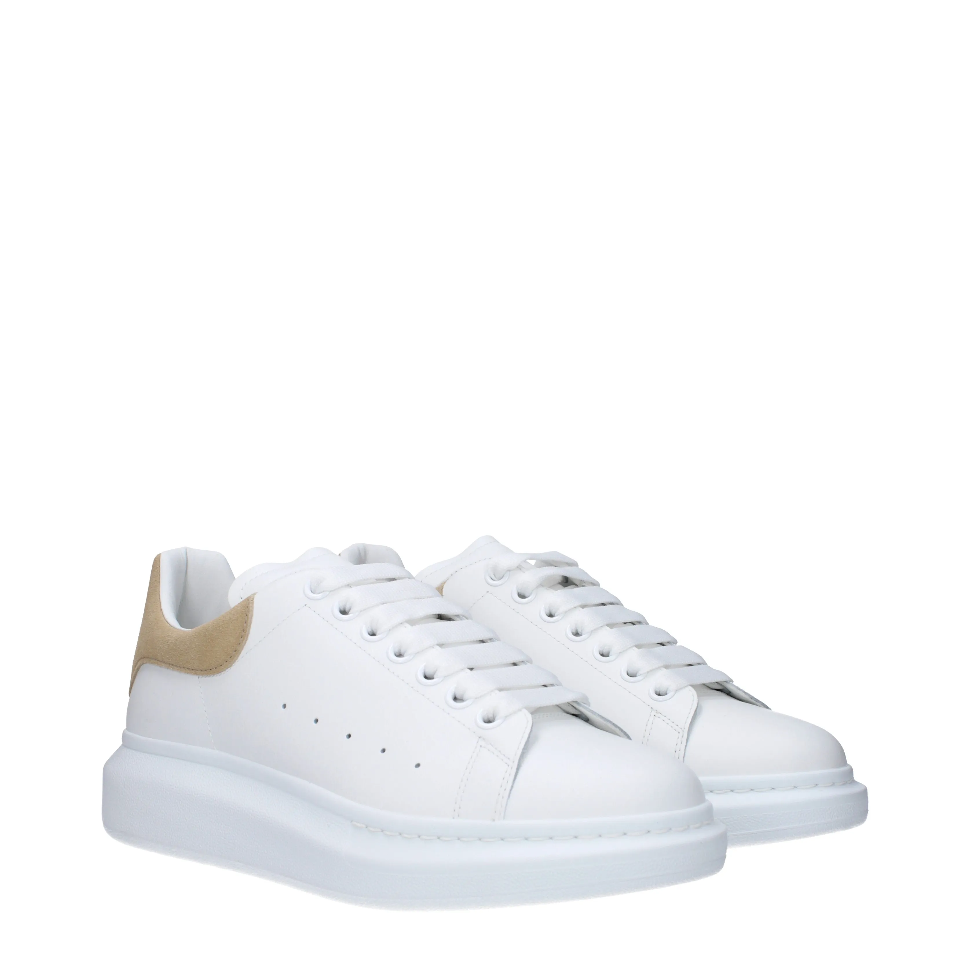 Alexander McQueen Sneakers Uomo Pelle Bianco/Beige