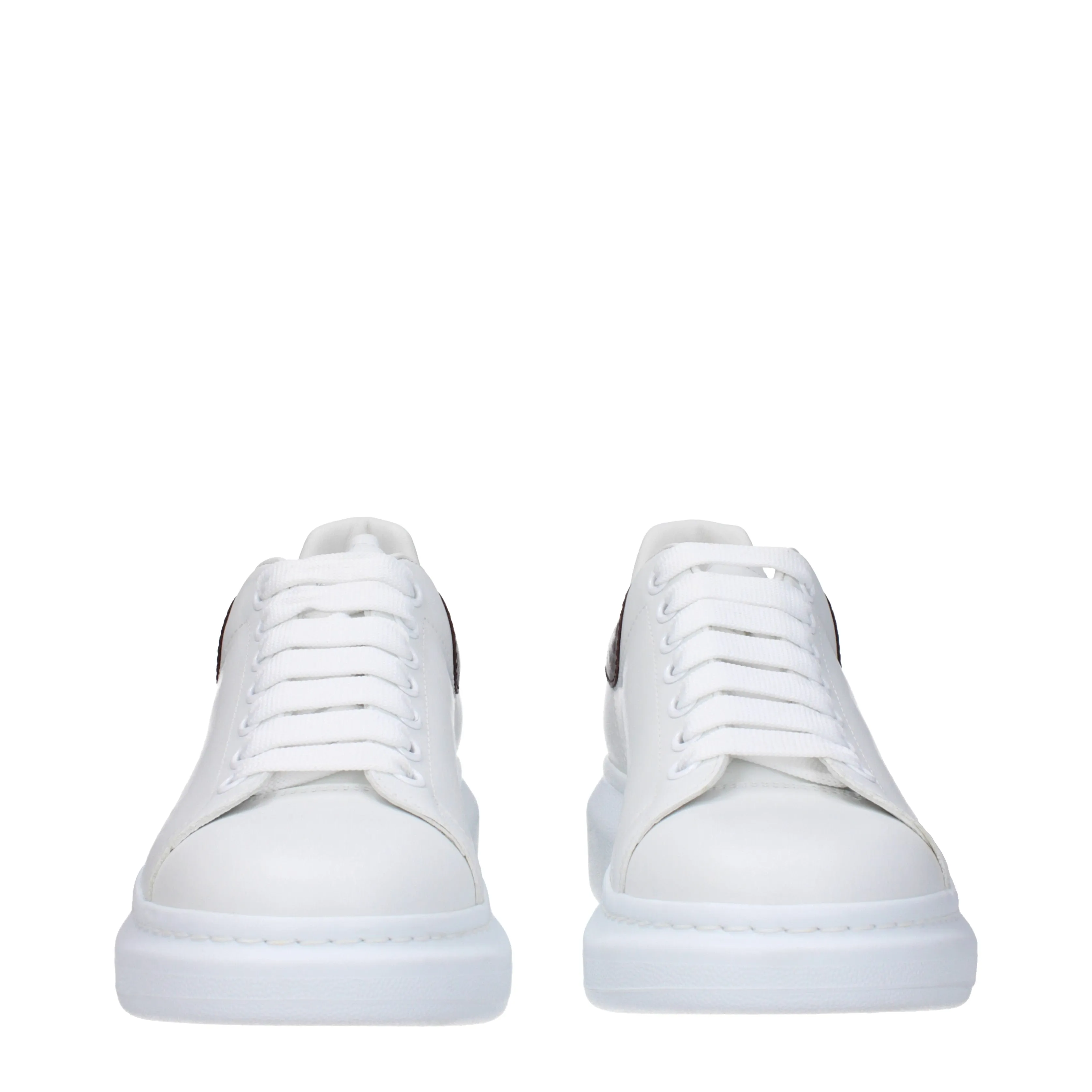 Alexander McQueen Sneakers Uomo Pelle Bianco/Burgundy