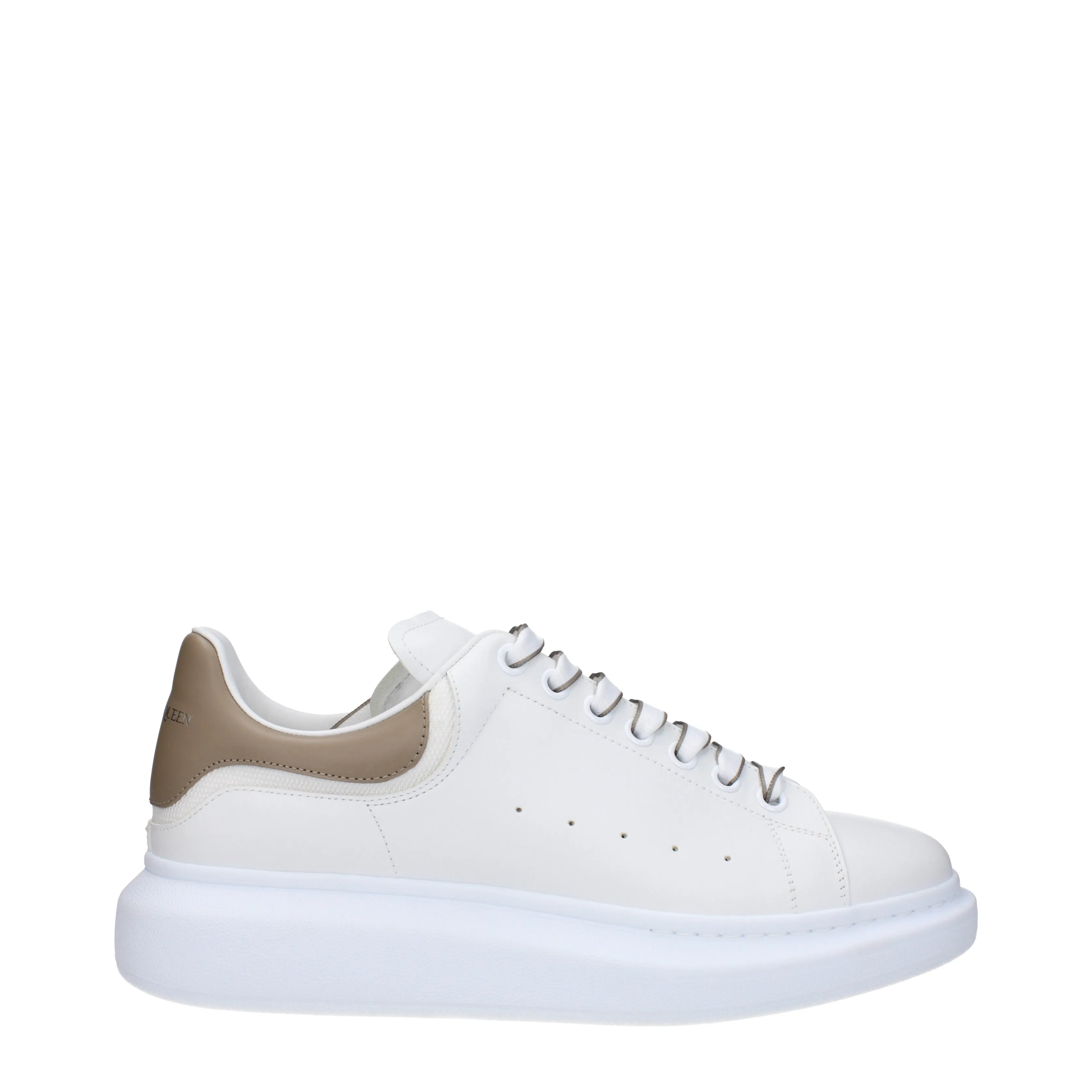 Alexander McQueen Sneakers Uomo Pelle Bianco/Pietra di Luna
