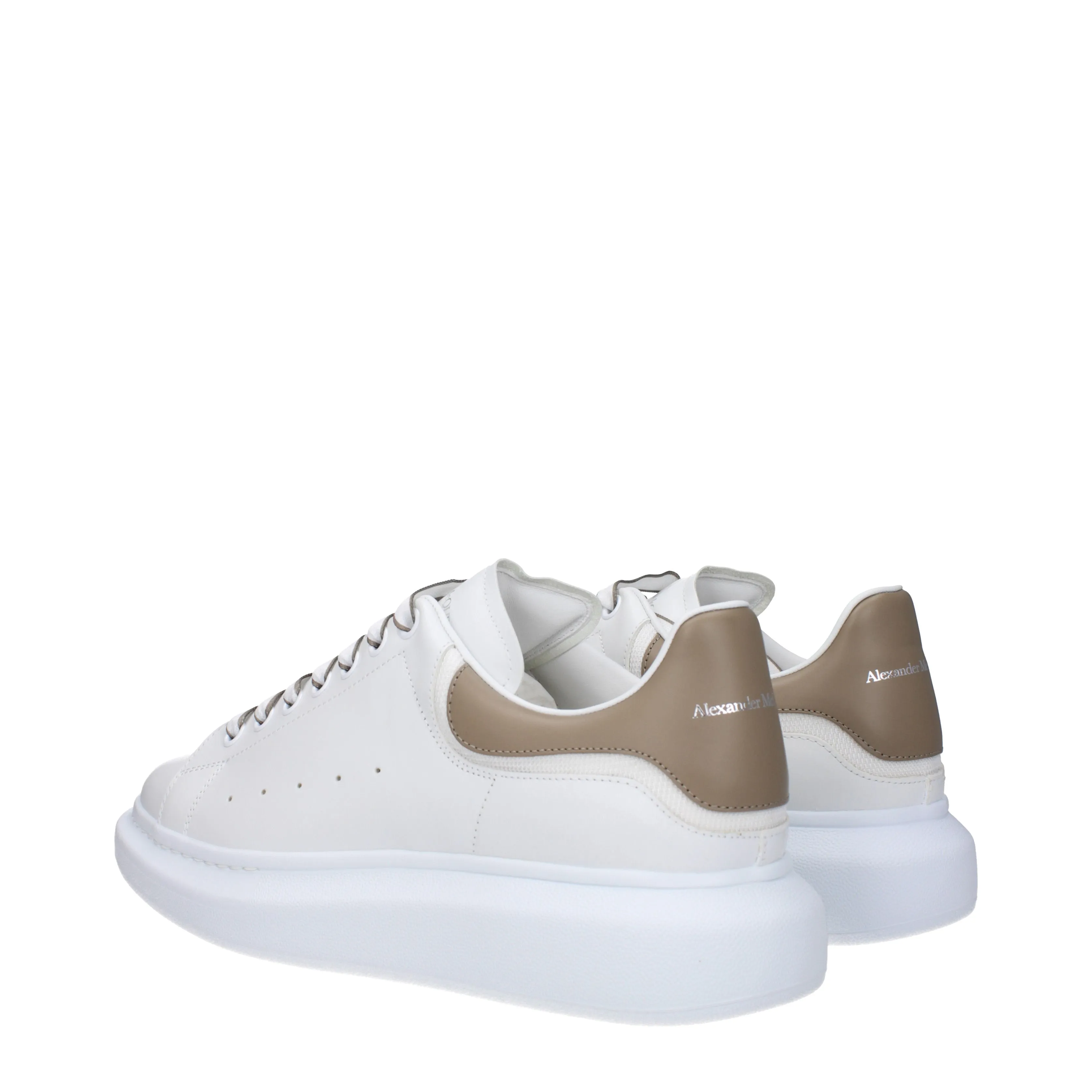 Alexander McQueen Sneakers Uomo Pelle Bianco/Pietra di Luna