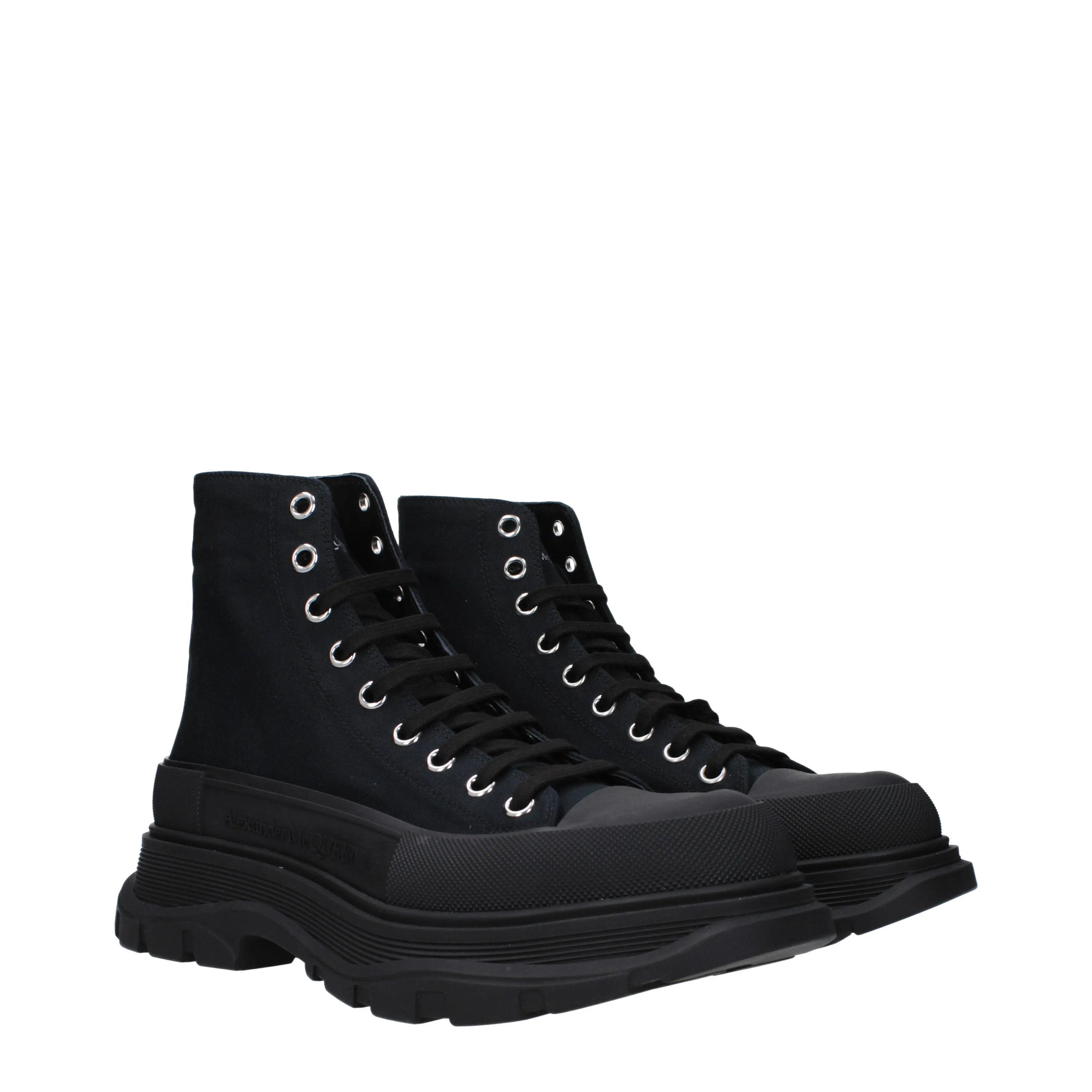 Alexander McQueen Sneakers Uomo Tessuto Nero/Nero