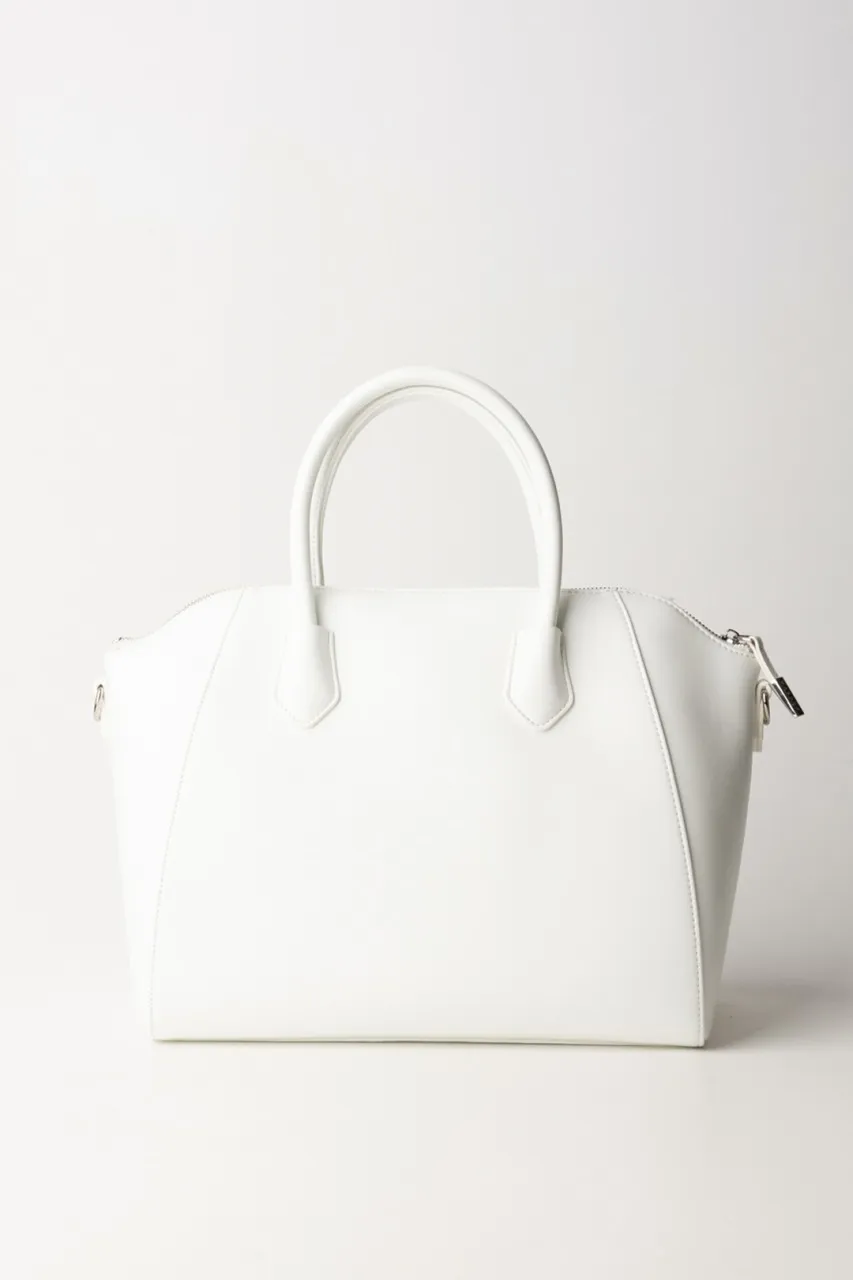 Borsa a mano con logo Bianco