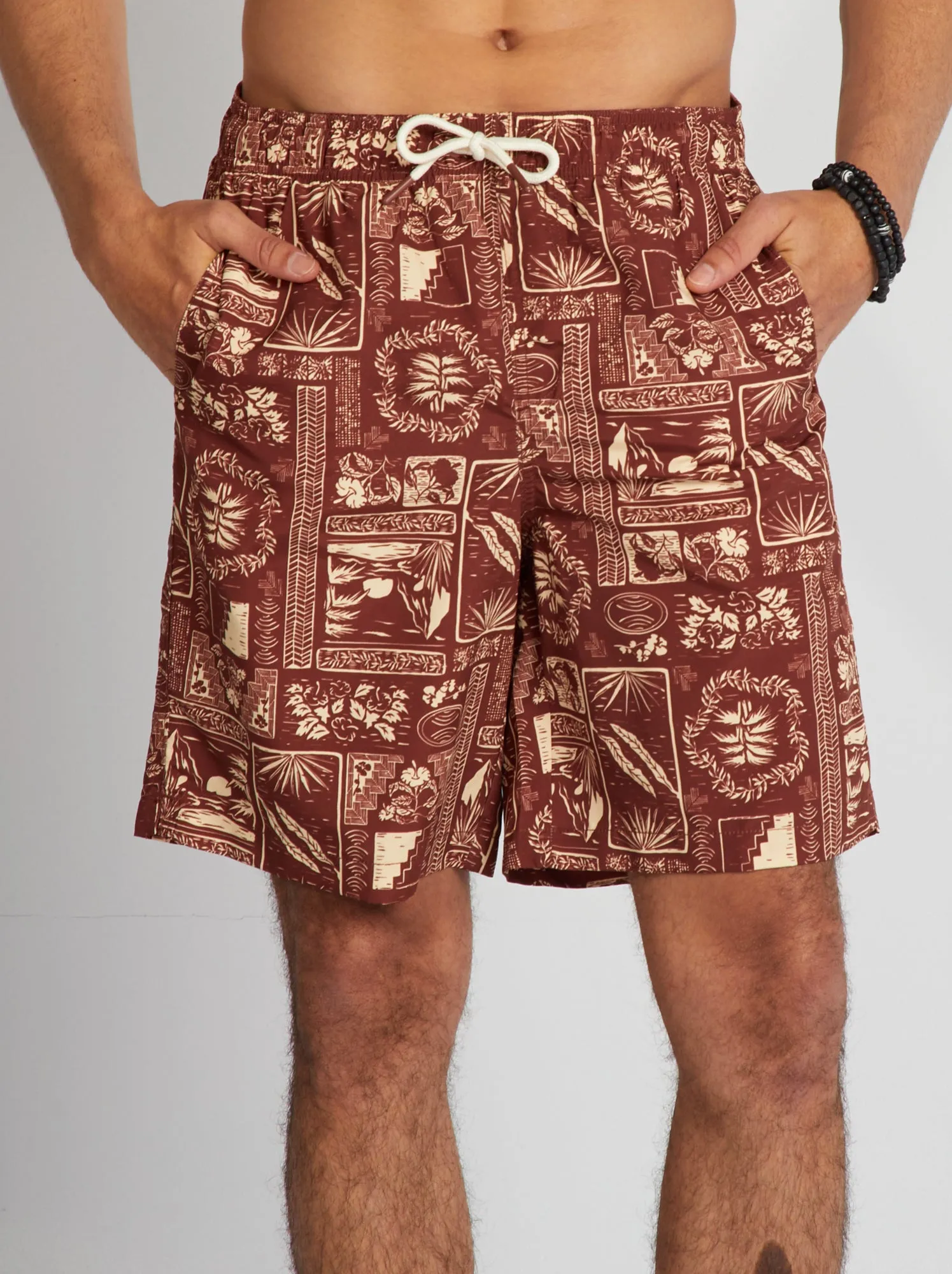 Boxer mare lunghi con stampa - ROSSO