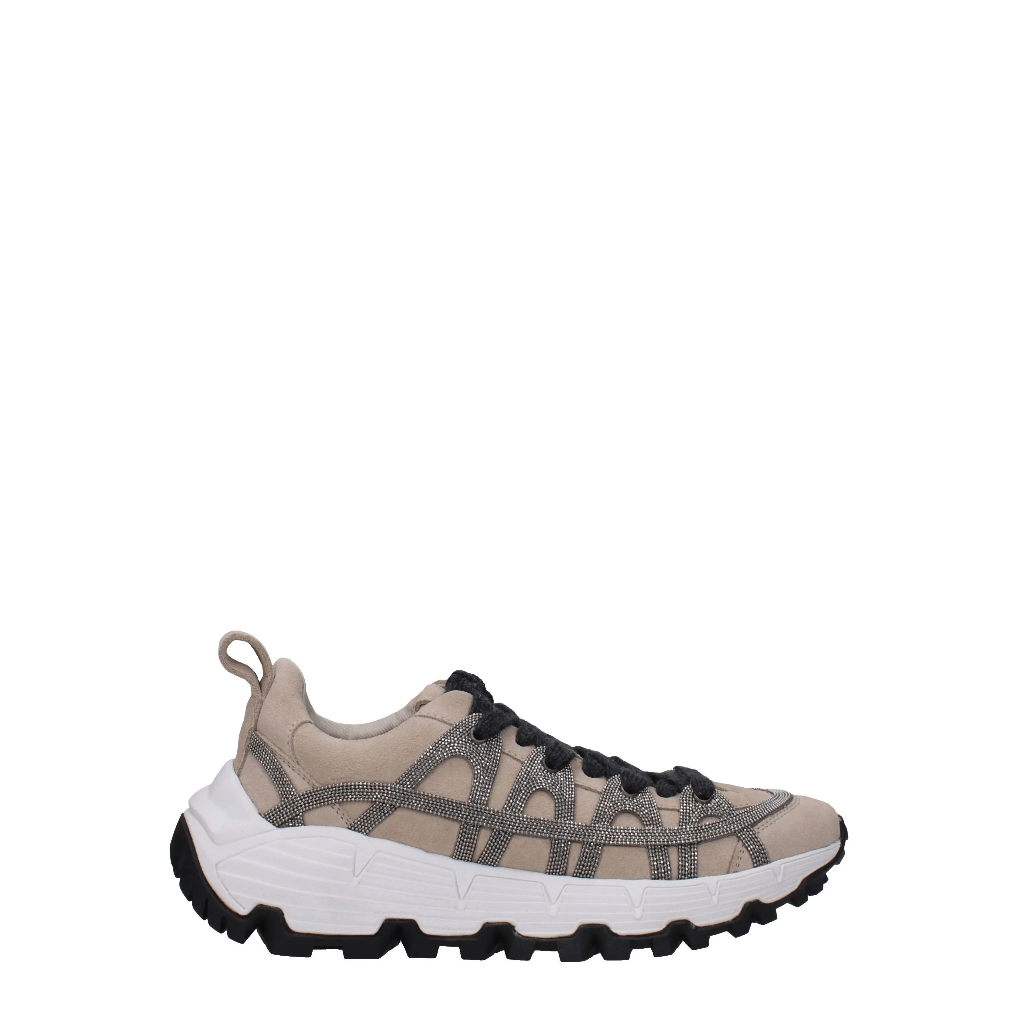Brunello Cucinelli Sneakers Vibram Donna Camoscio Beige
