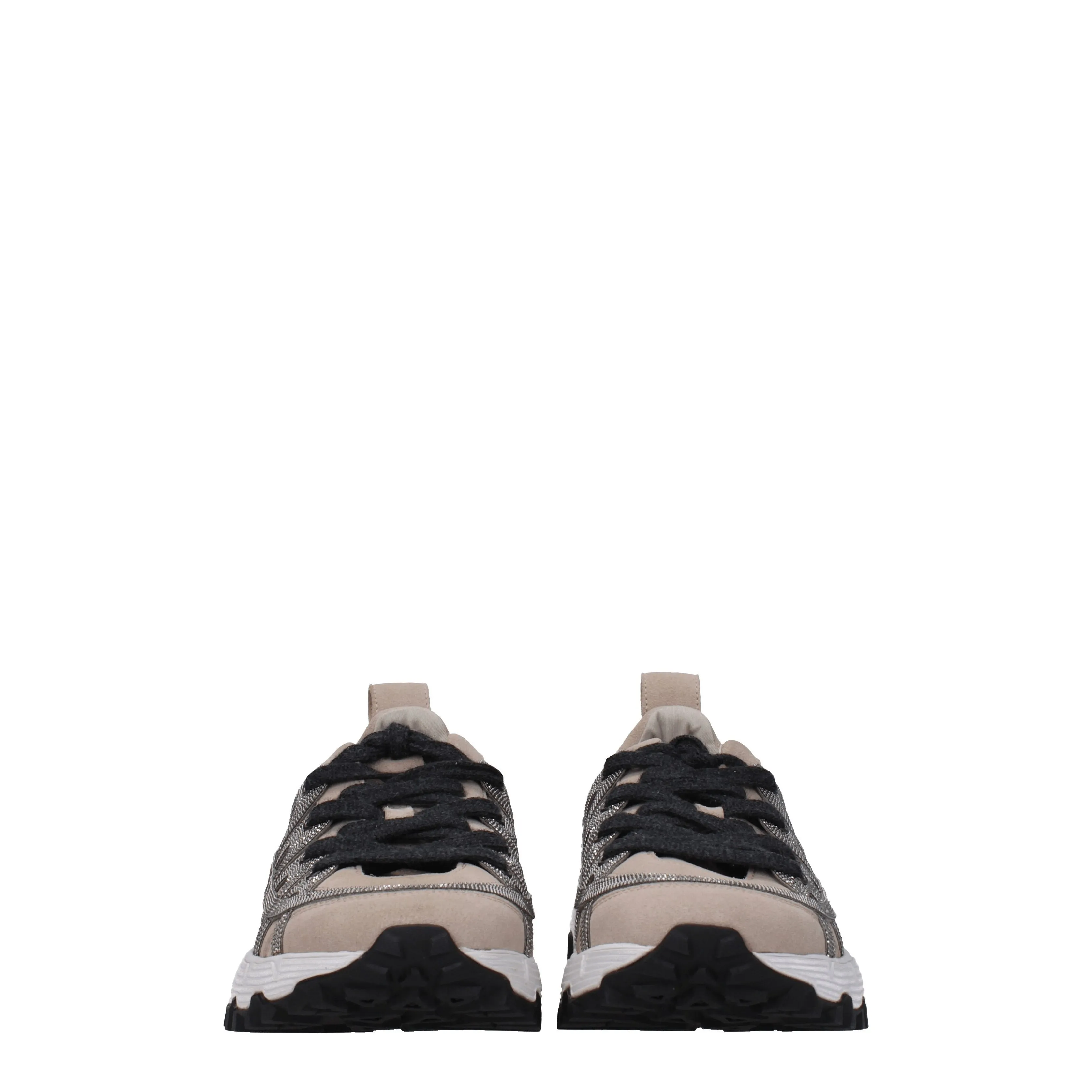 Brunello Cucinelli Sneakers Vibram Donna Camoscio Beige