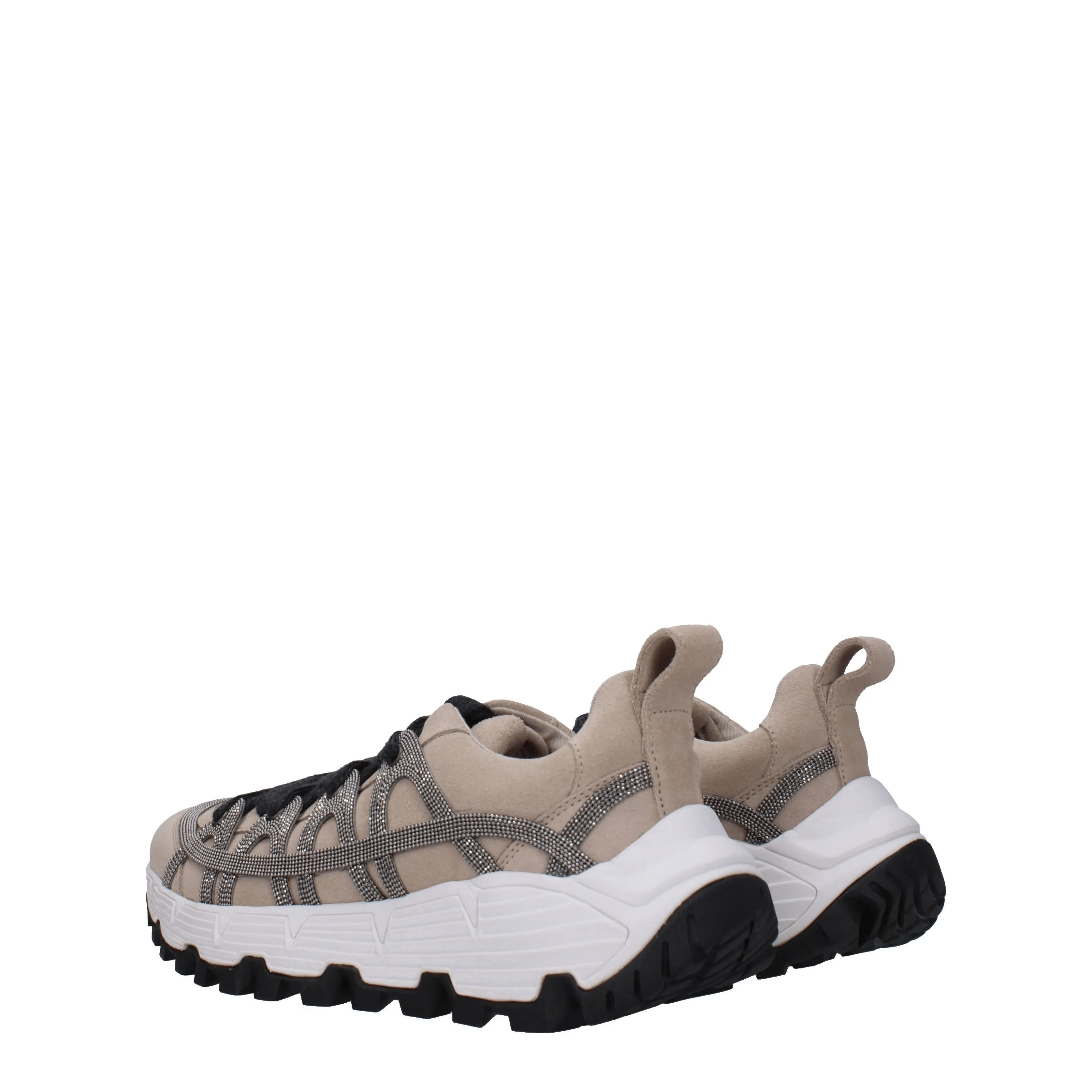 Brunello Cucinelli Sneakers Vibram Donna Camoscio Beige