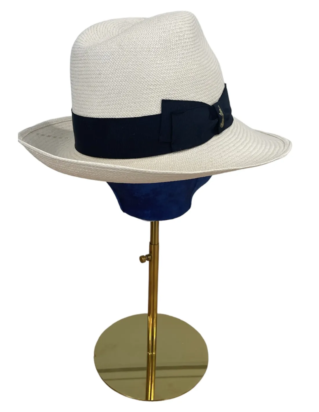 Cappello Borsalino Giulietta - Panama Fine Tesa Larga  Blu Marine