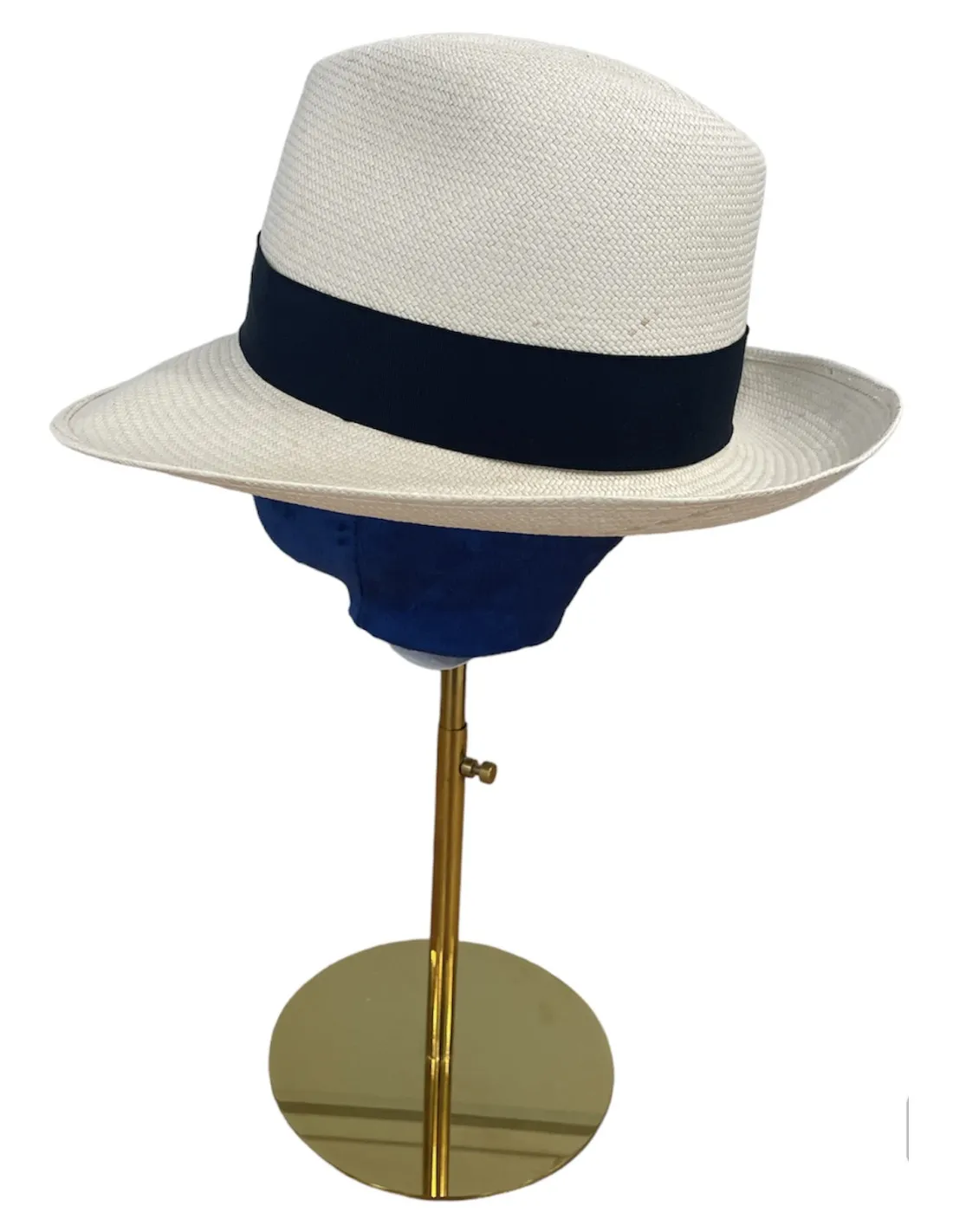 Cappello Borsalino Giulietta - Panama Fine Tesa Larga  Blu Marine
