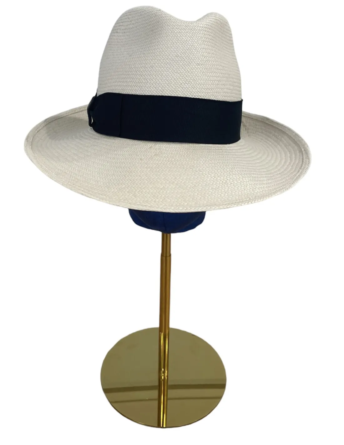 Cappello Borsalino Giulietta - Panama Fine Tesa Larga  Blu Marine