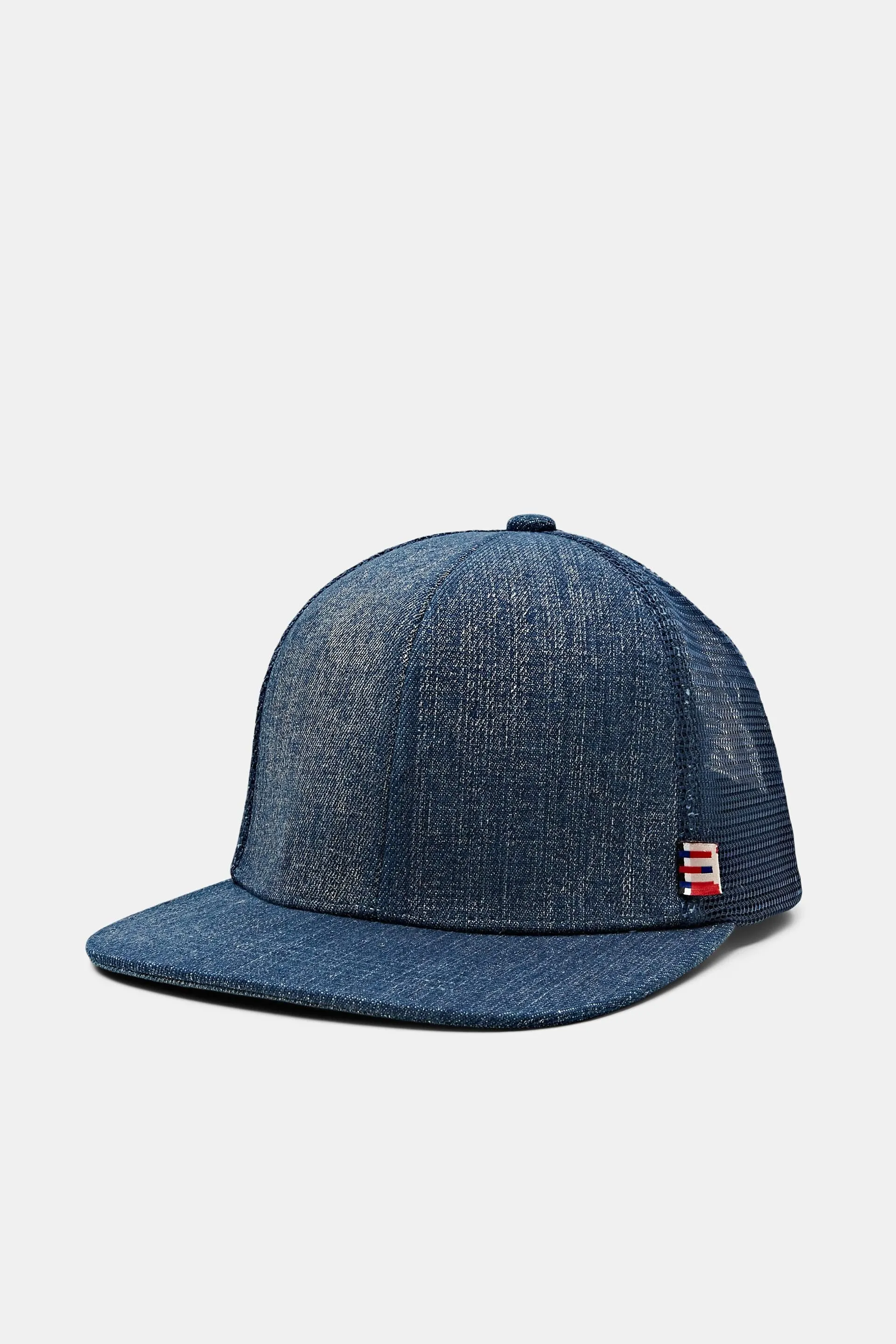 Cappello trucker in denim metallizzato