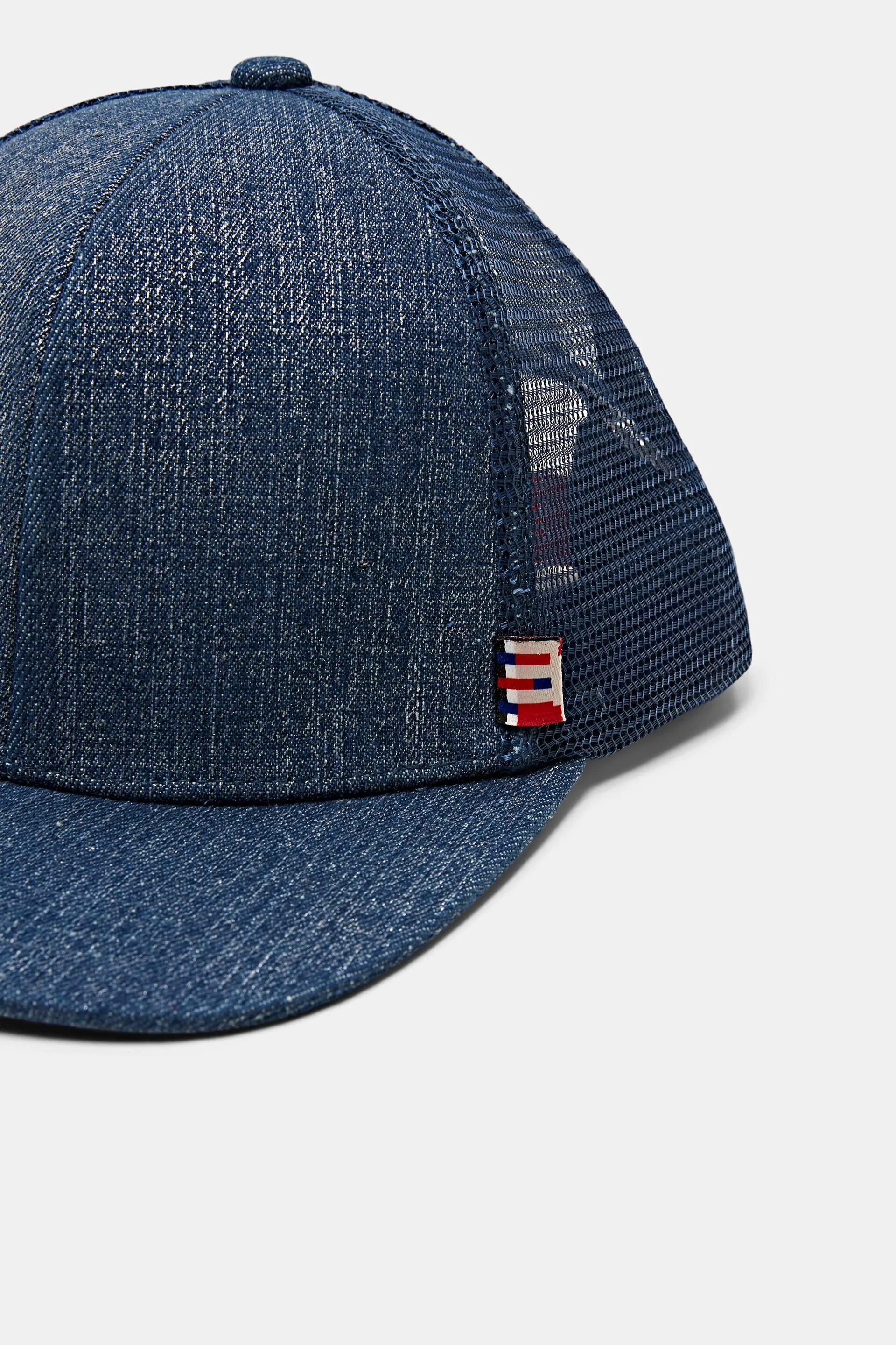 Cappello trucker in denim metallizzato