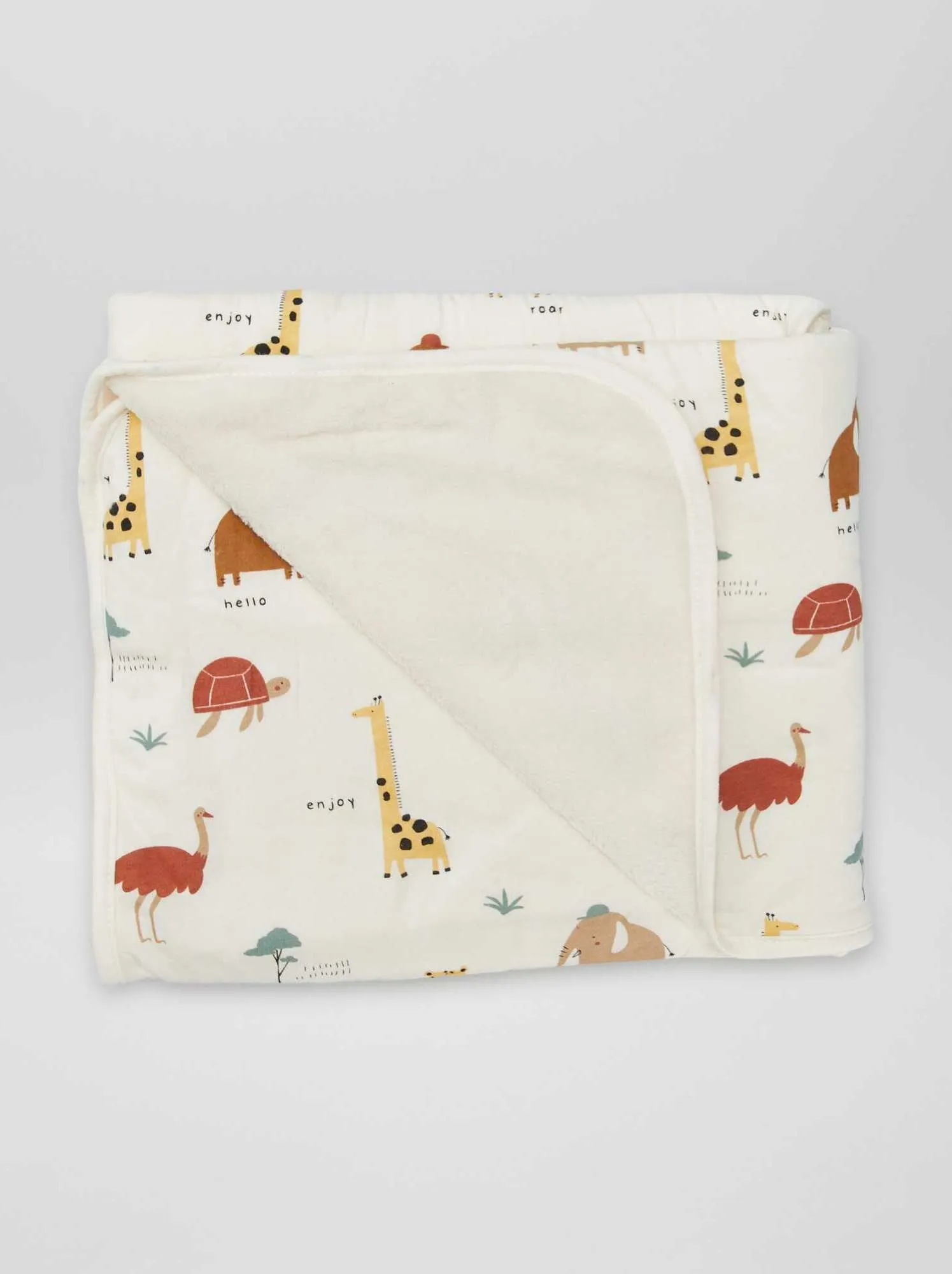 Coperta in jersey e pile - Beige