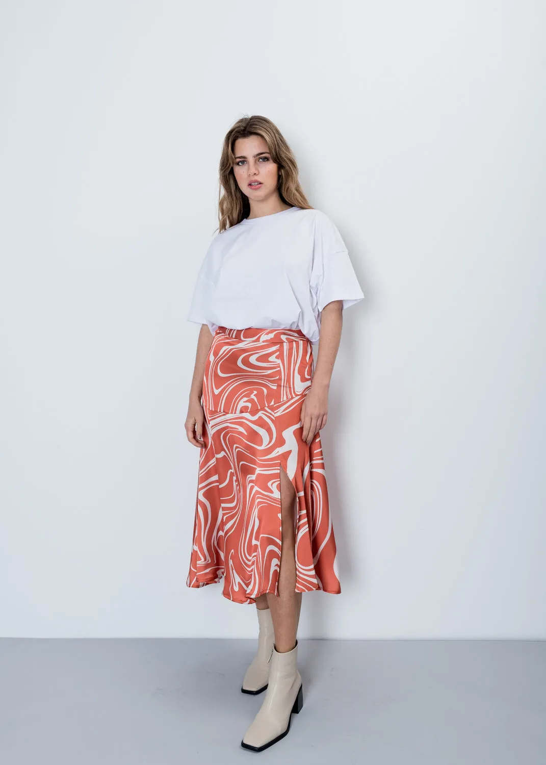 Falda midi estampada