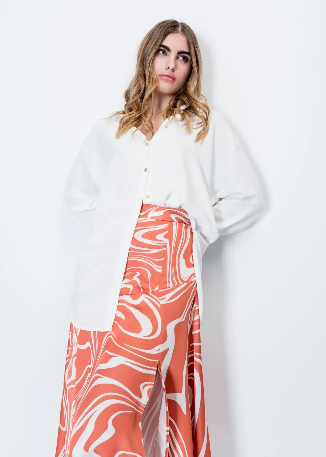 Falda midi estampada