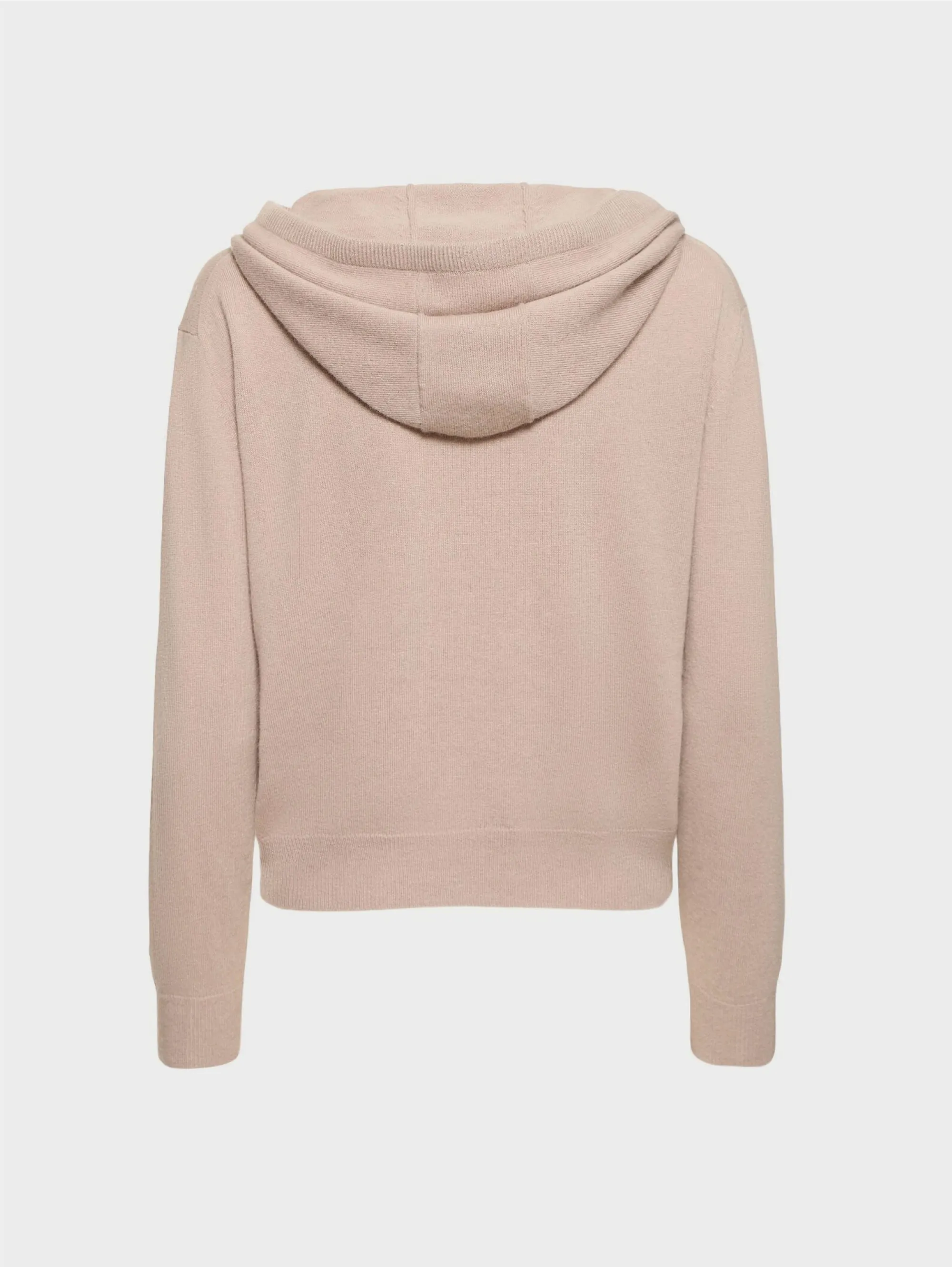 Felpa con Cappuccio in Lana e Cachemire Tortora