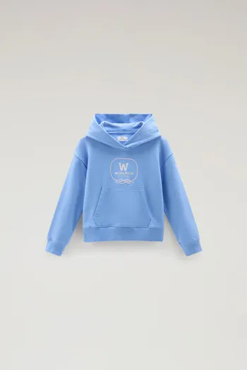 Felpa da bambina in puro cotone con cappuccio                                                                                   