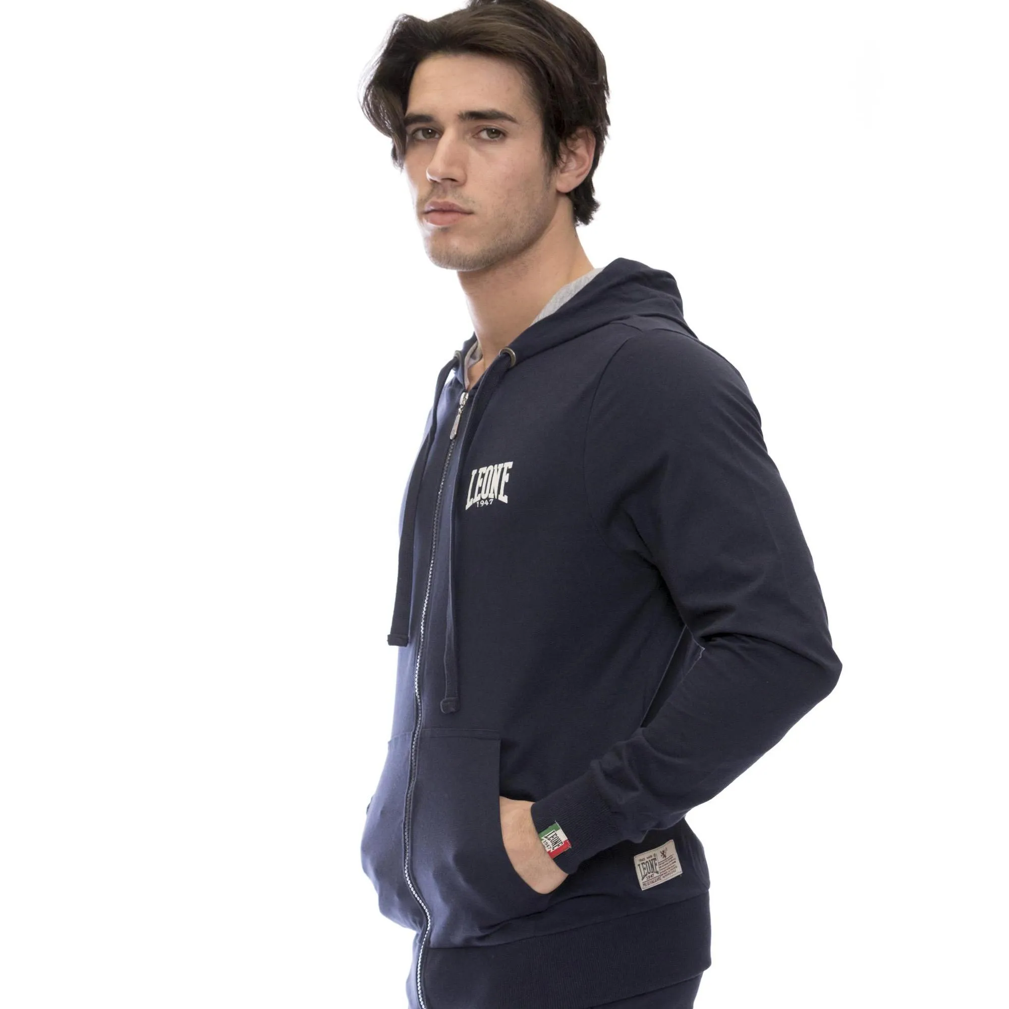 Felpa da uomo con cappuccio e zip Leone 1947 Apparel