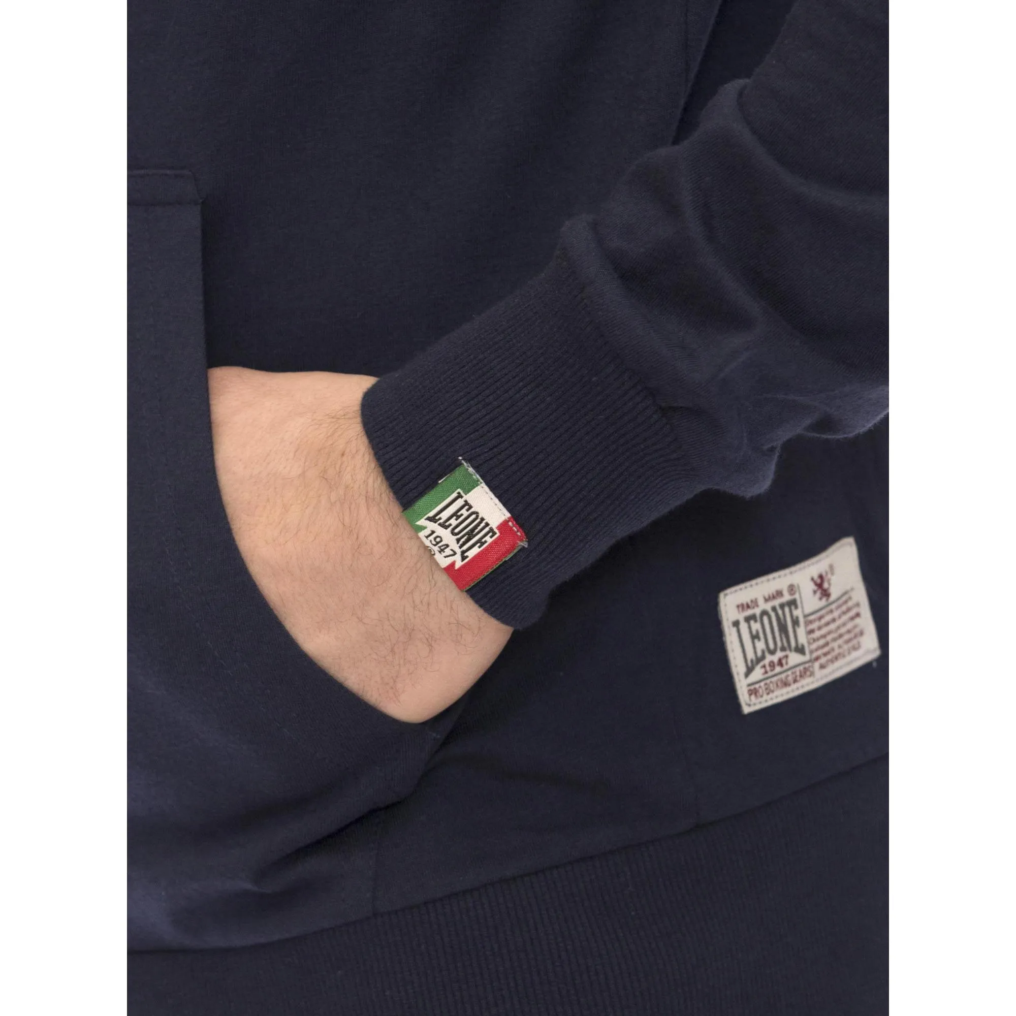 Felpa da uomo con cappuccio e zip Leone 1947 Apparel