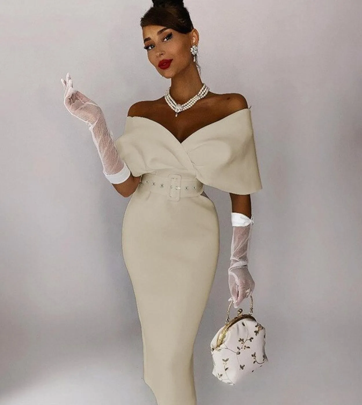 Gacvga Elegante Vestito Aderente Per Le Donne Con Cintura 2022 Autunno Primavera Bianco Nero Senza Maniche Partito Midi Vestito