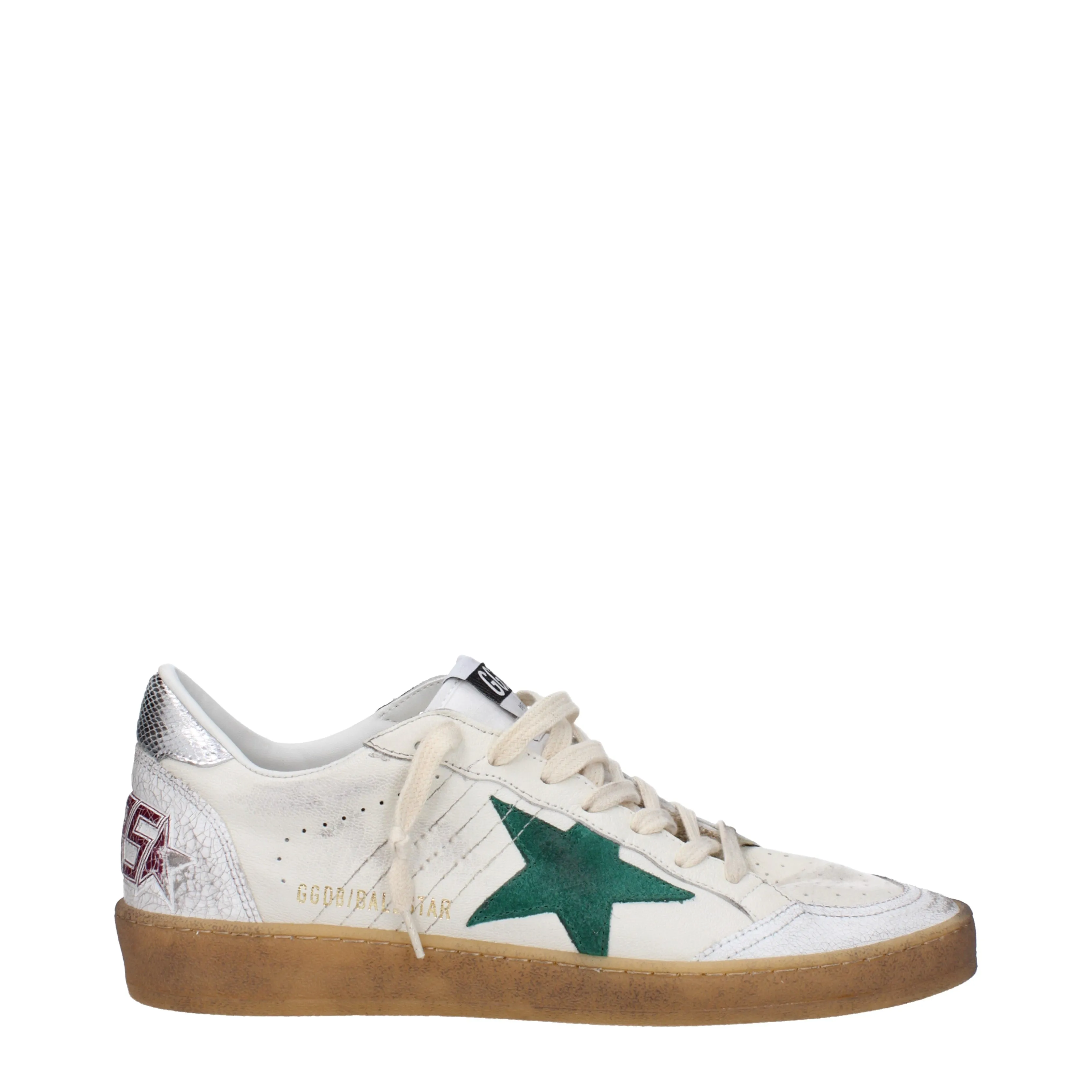 Golden Goose Sneakers Ball Star Uomo Pelle Beige/Verde
