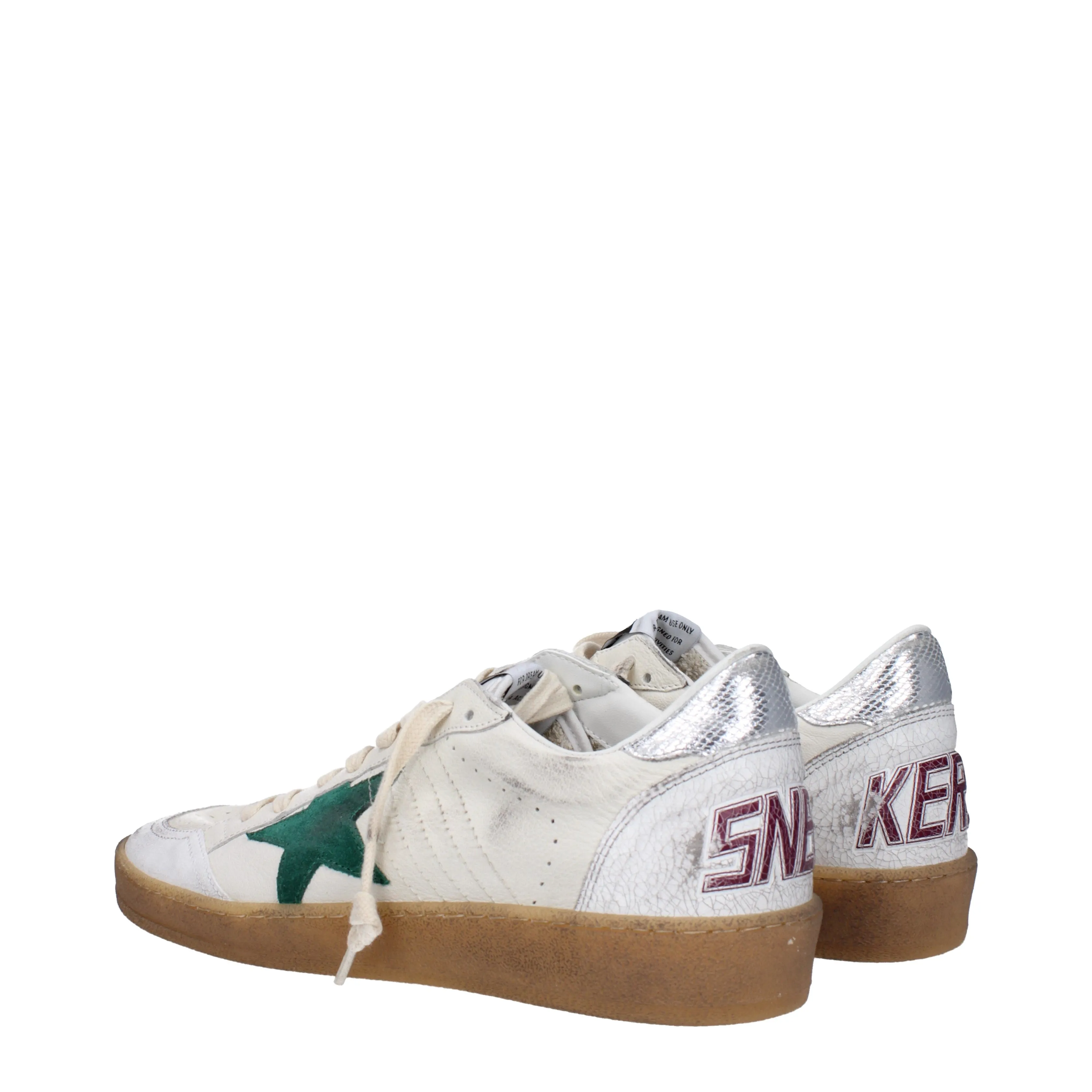 Golden Goose Sneakers Ball Star Uomo Pelle Beige/Verde