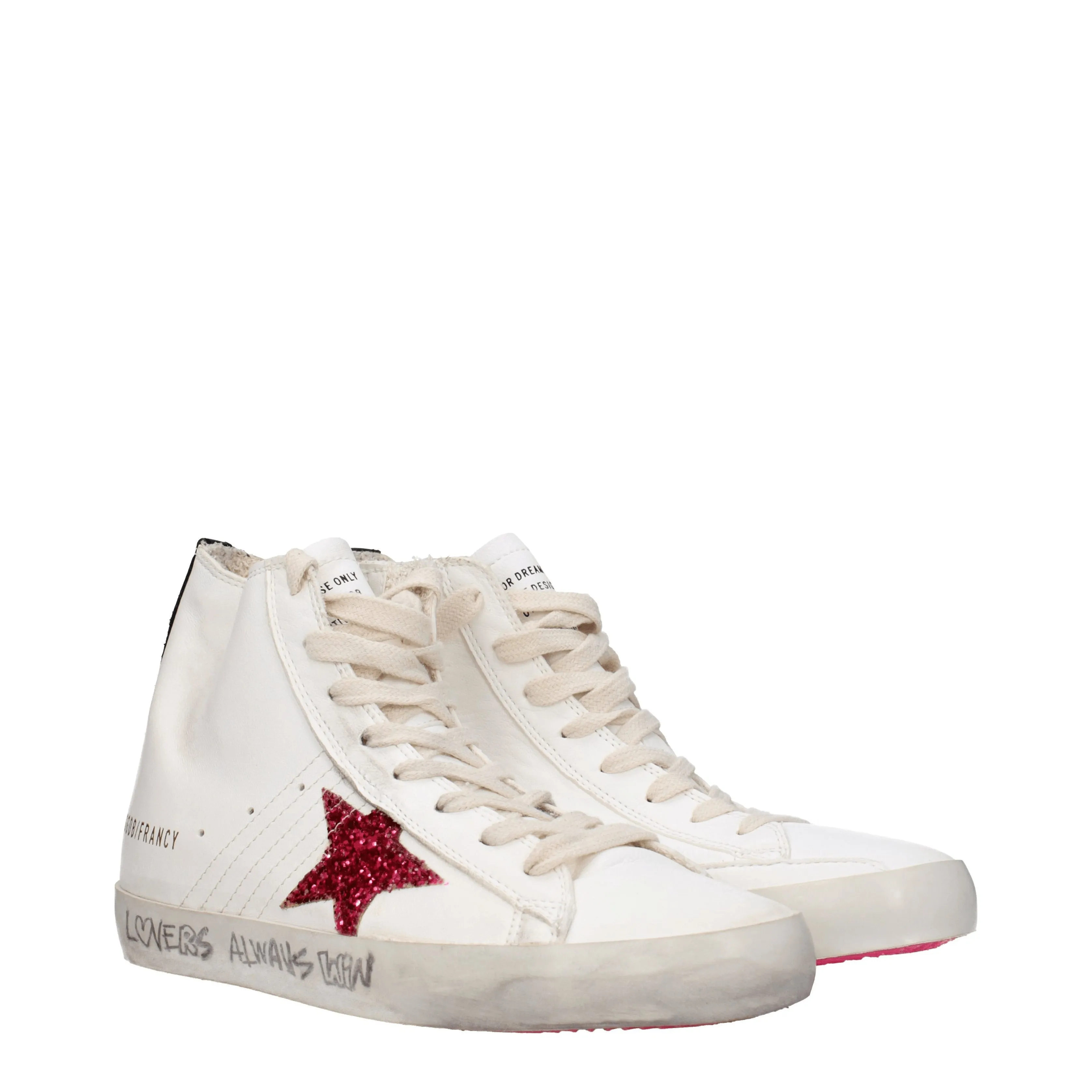 Golden Goose Sneakers Francy classic Donna Pelle Bianco/Fuxia