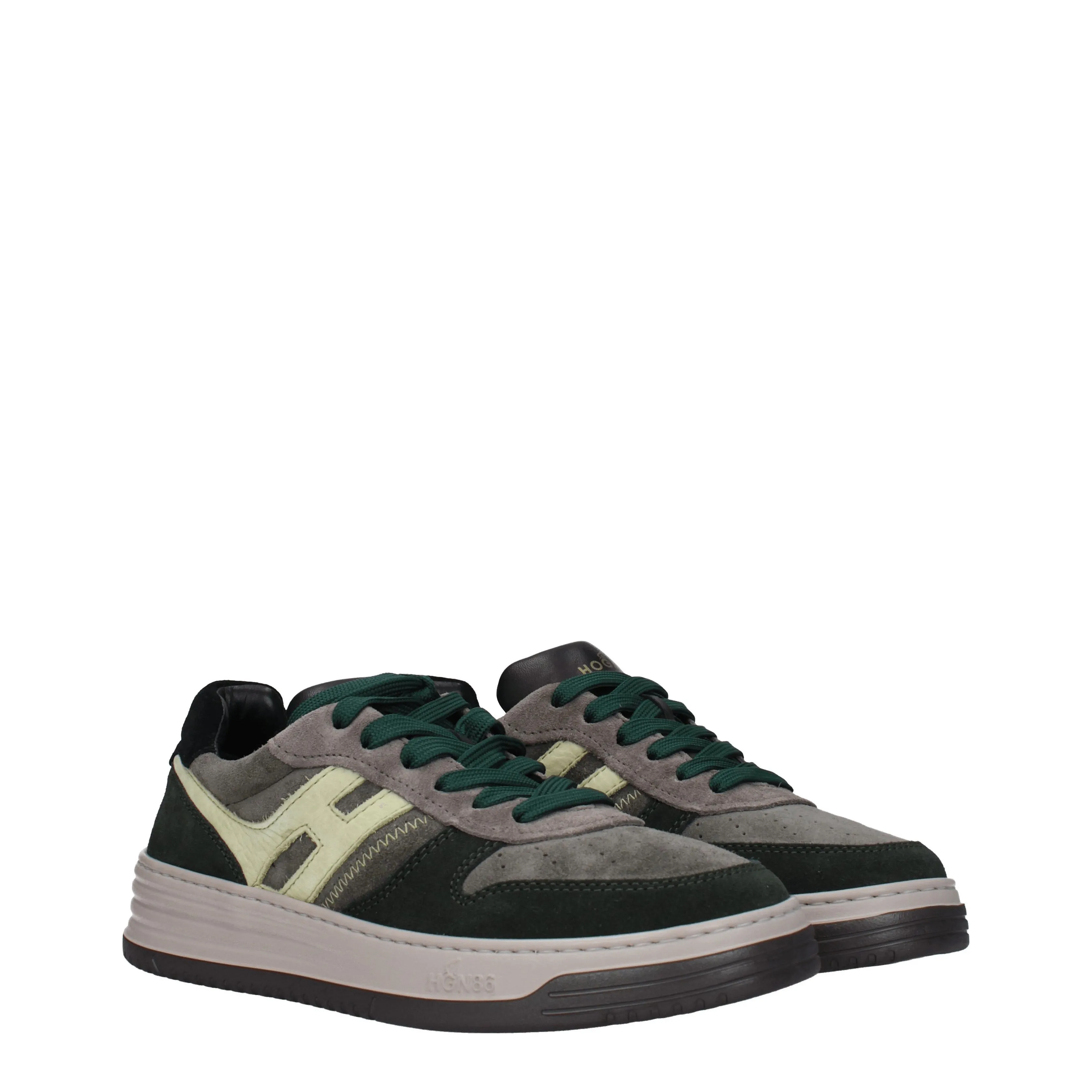 Hogan Sneakers Uomo Camoscio Verde/Grigio