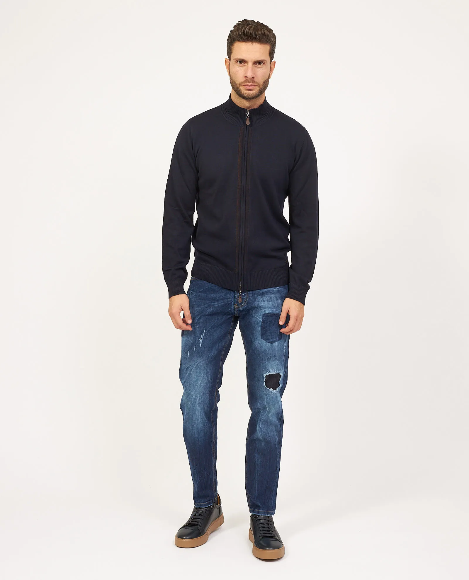 Jeans SetteMezzo slim fit a 5 tasche lavaggio blu