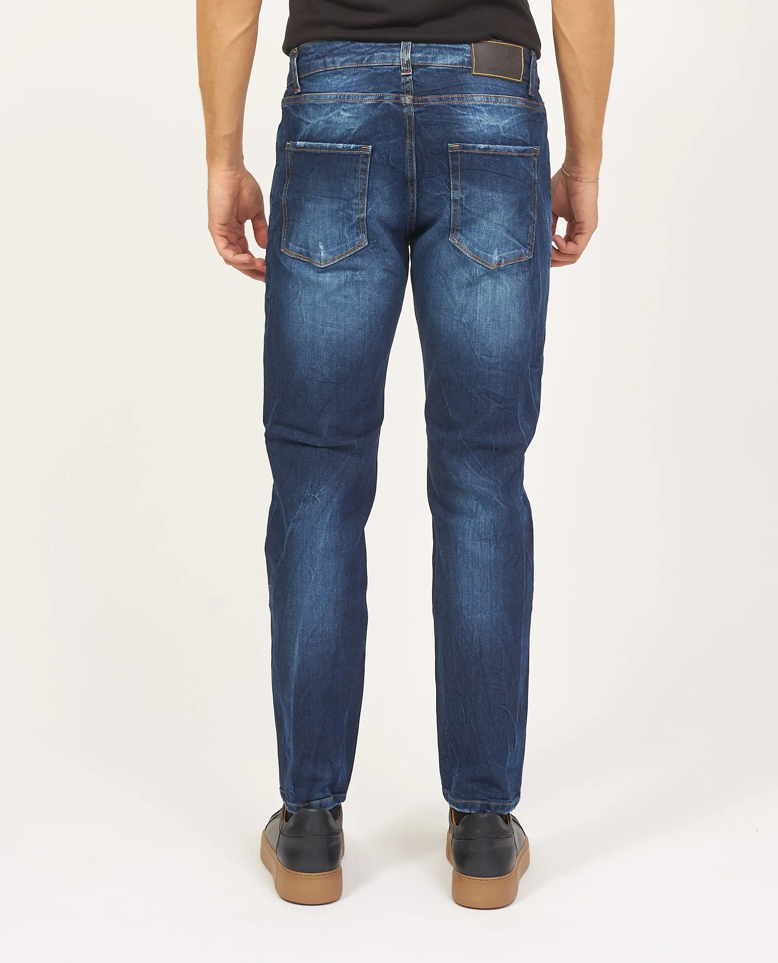 Jeans SetteMezzo slim fit a 5 tasche lavaggio blu