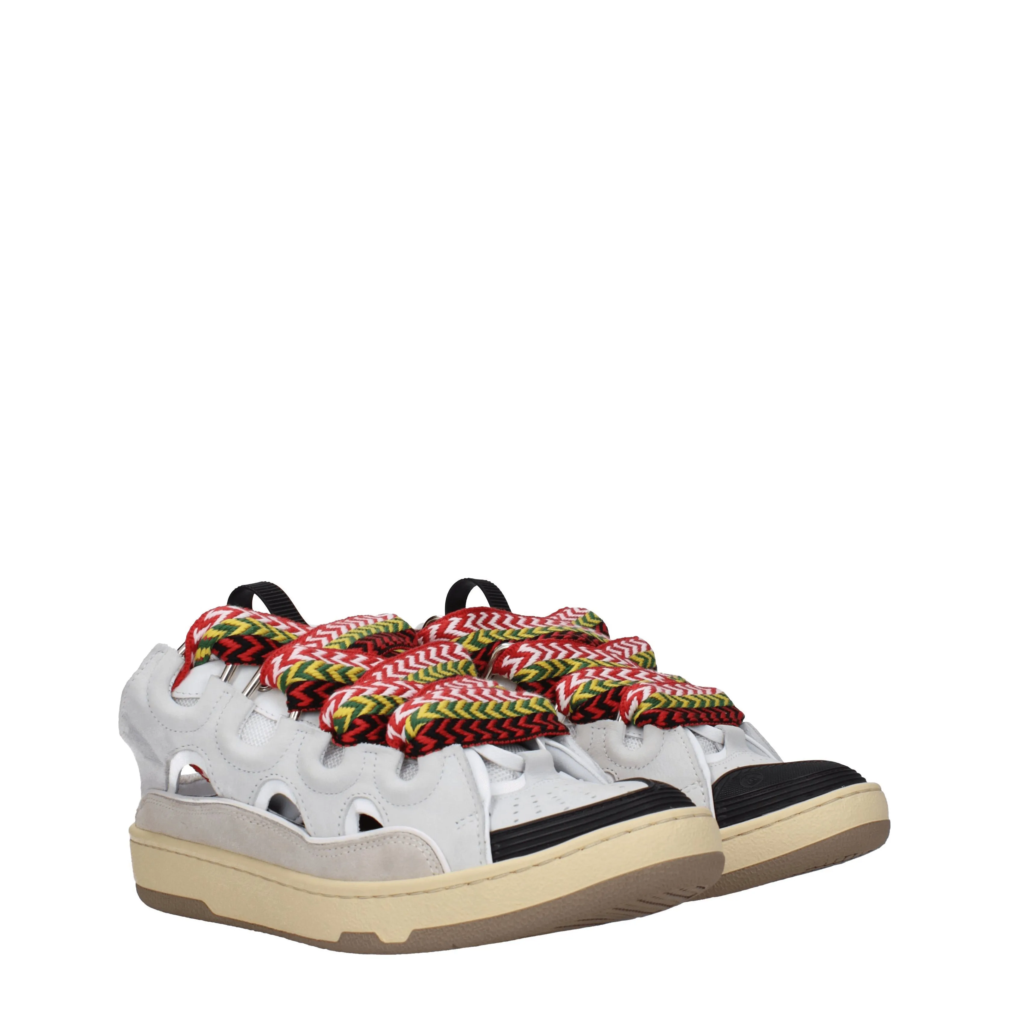 Lanvin Sneakers Curb Uomo Camoscio Grigio/Multicolore