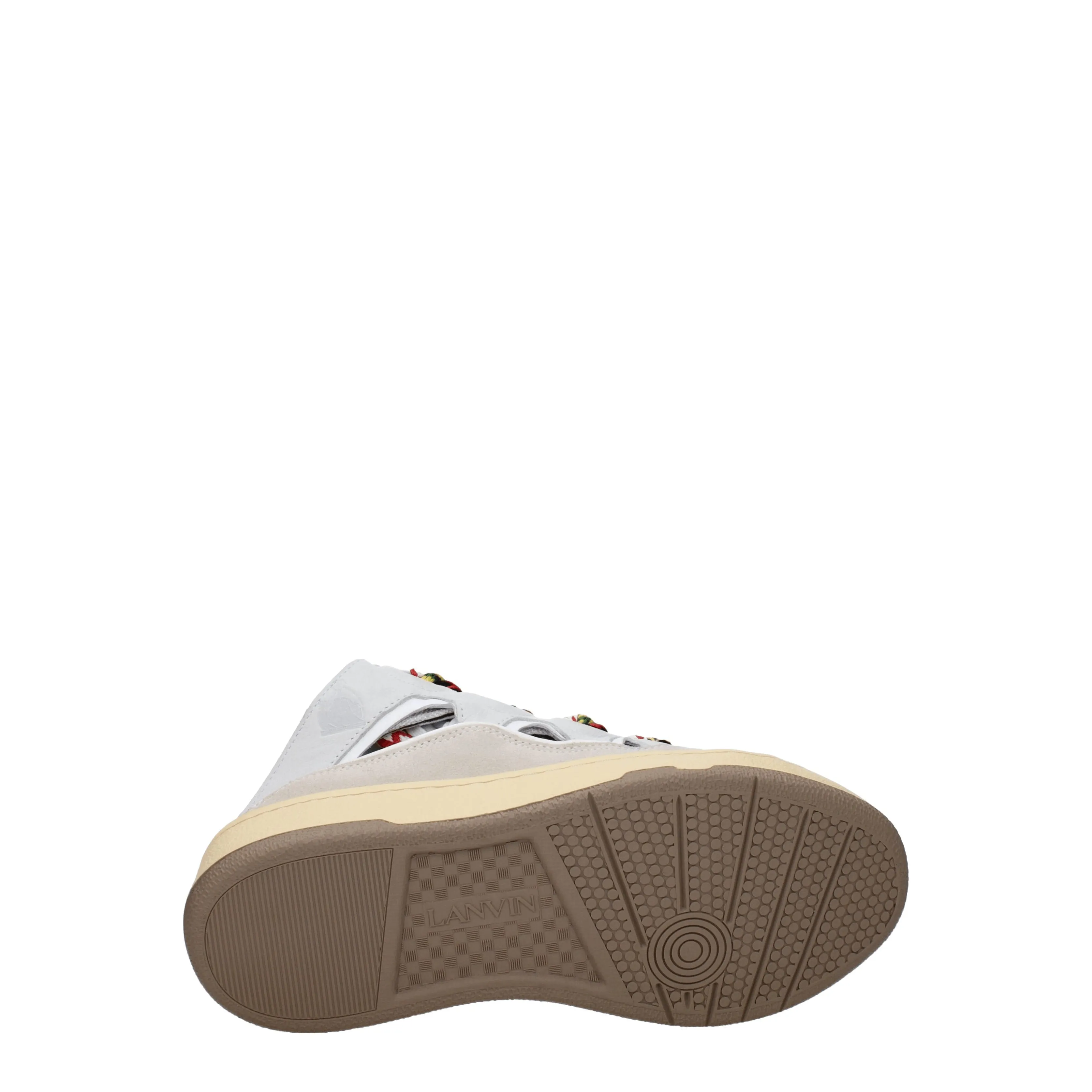 Lanvin Sneakers Curb Uomo Camoscio Grigio/Multicolore