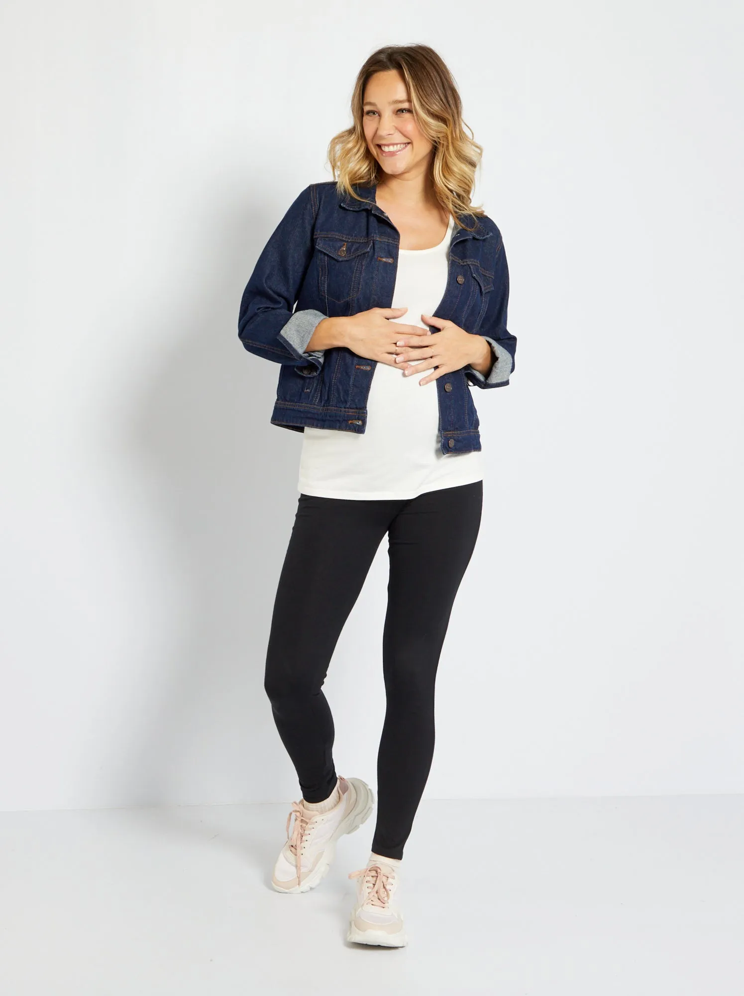 Leggings premaman in maglia elasticizzata eco-sostenibili - nero