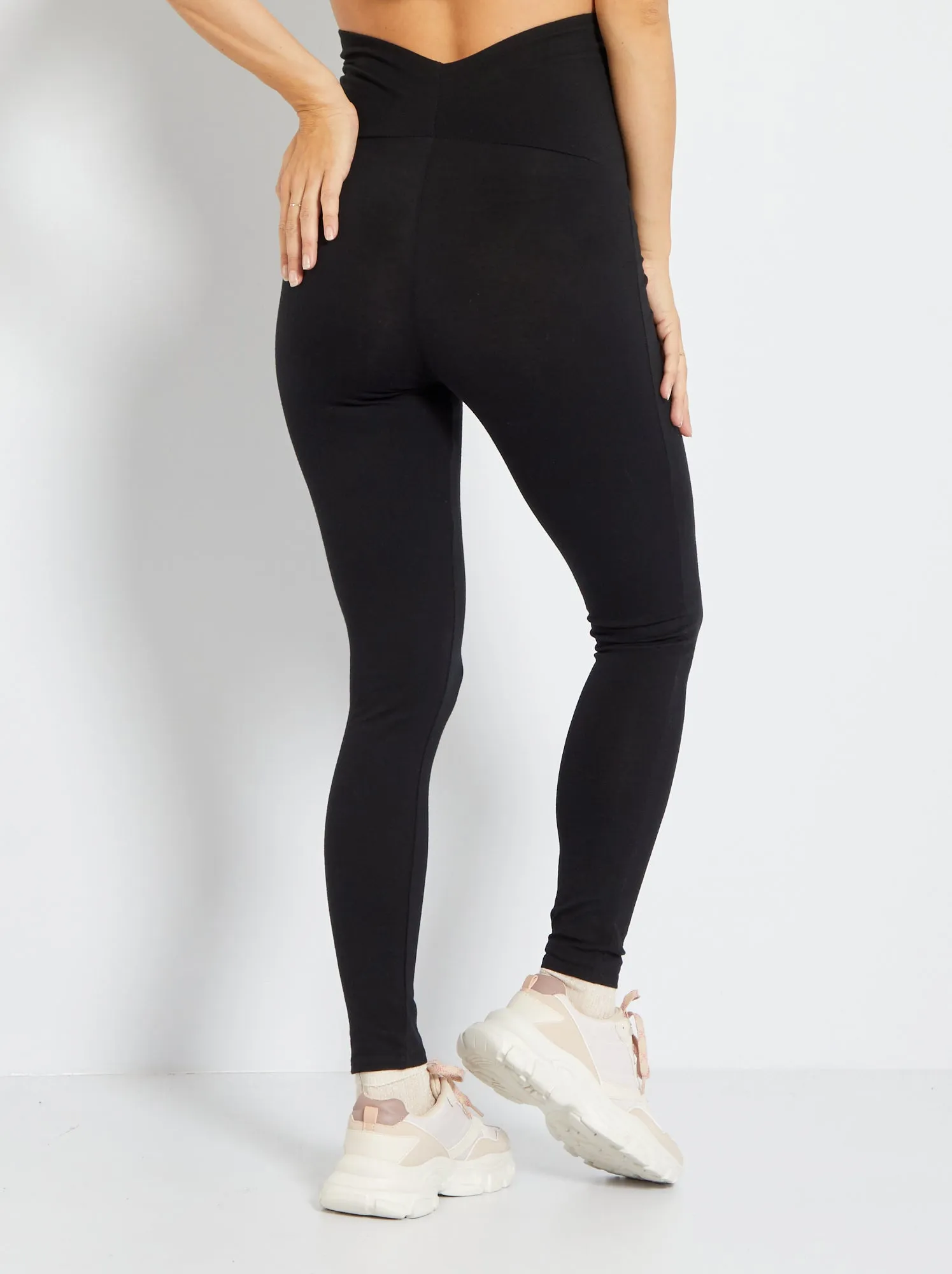 Leggings premaman in maglia elasticizzata eco-sostenibili - nero