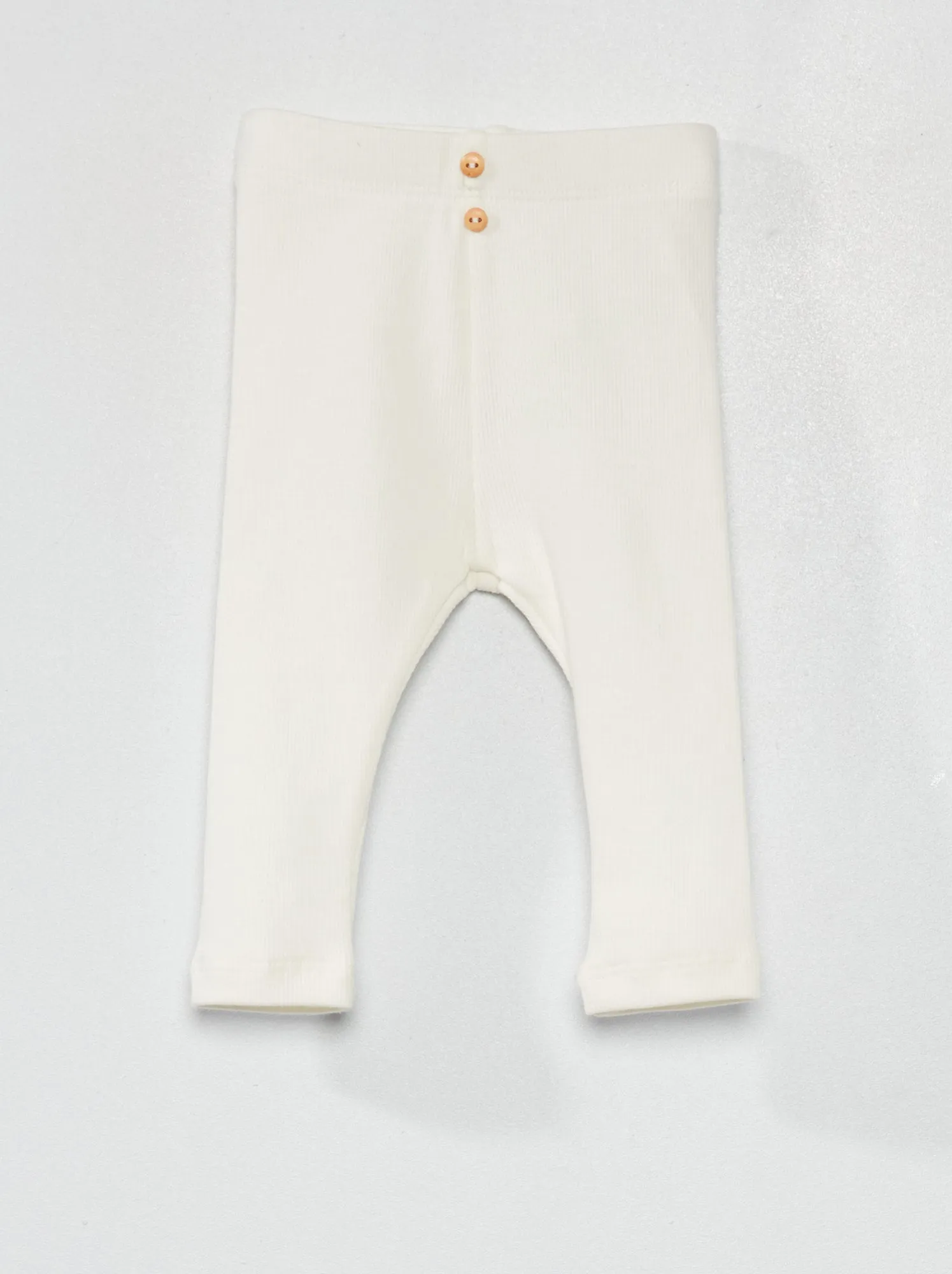 Leggings tinta unita in maglia a coste - Bianco