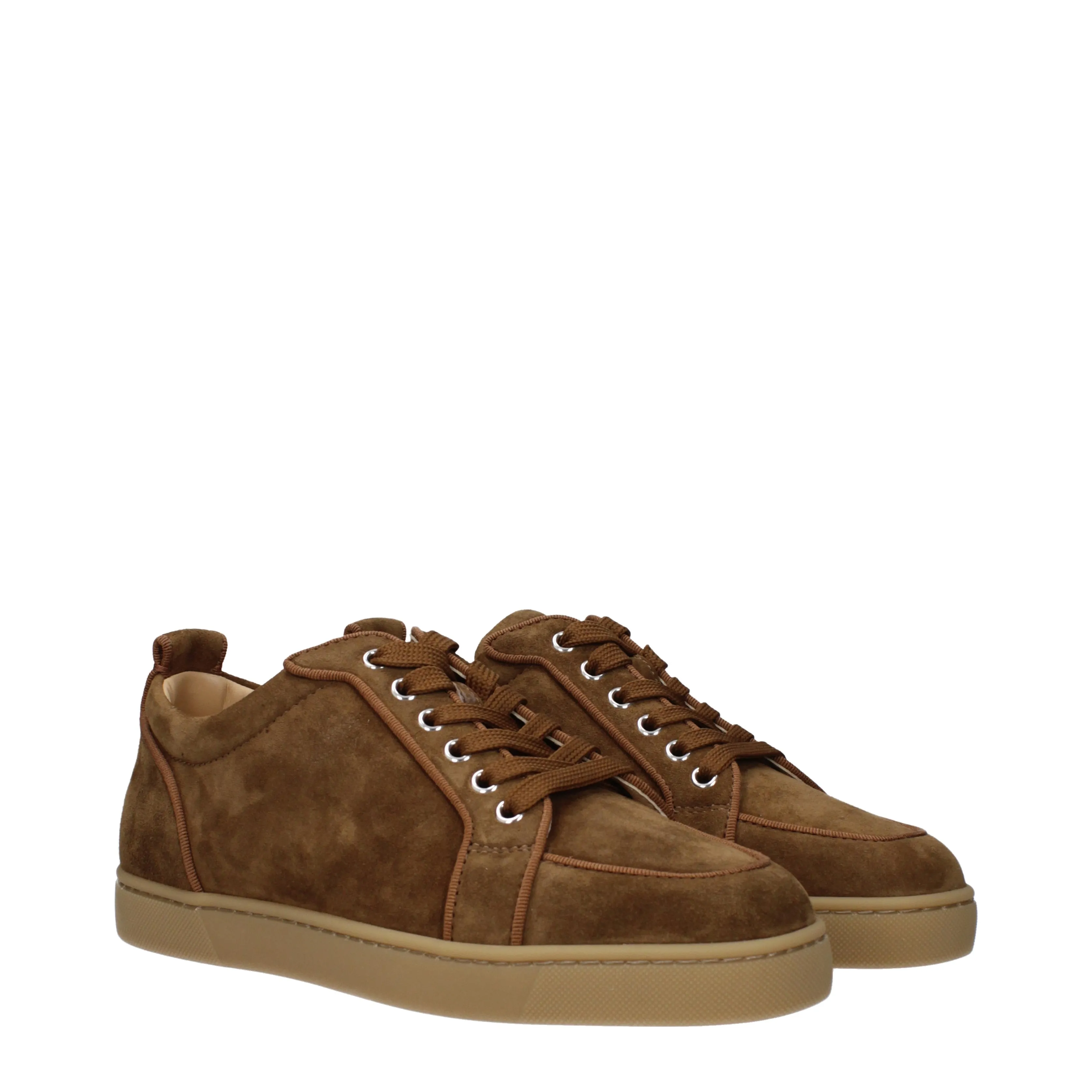 Louboutin Sneakers Uomo Camoscio Marrone/Nandù