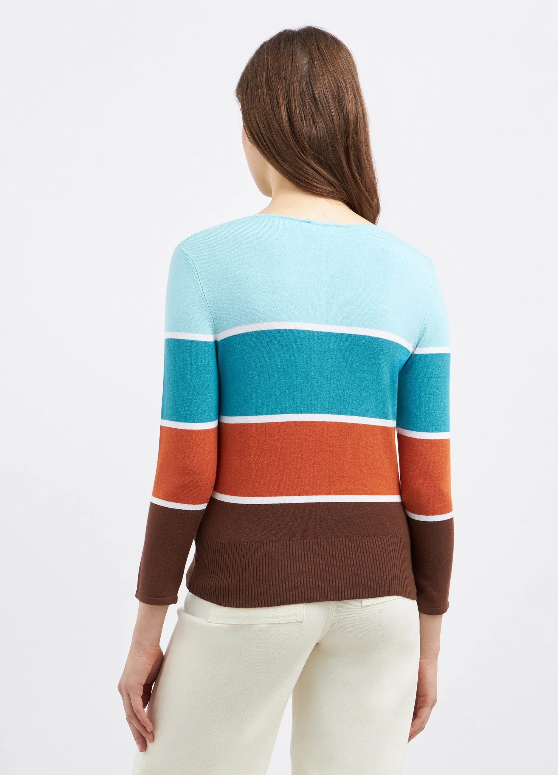 Maglia a righe in misto viscosa donna