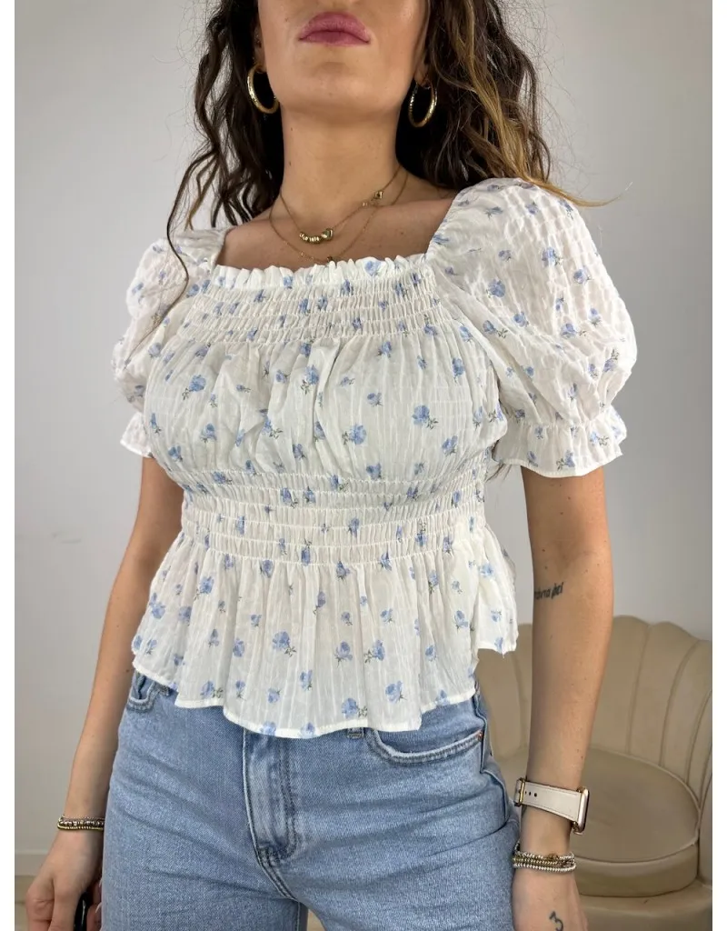 MAGLIA CROP ROSY AZZURRO