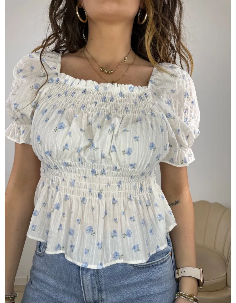 MAGLIA CROP ROSY AZZURRO