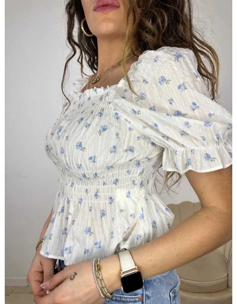 MAGLIA CROP ROSY AZZURRO