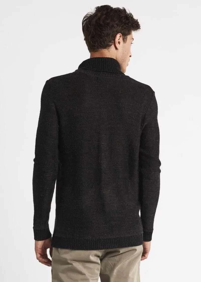 Maglia dolcevita con bordi a costine