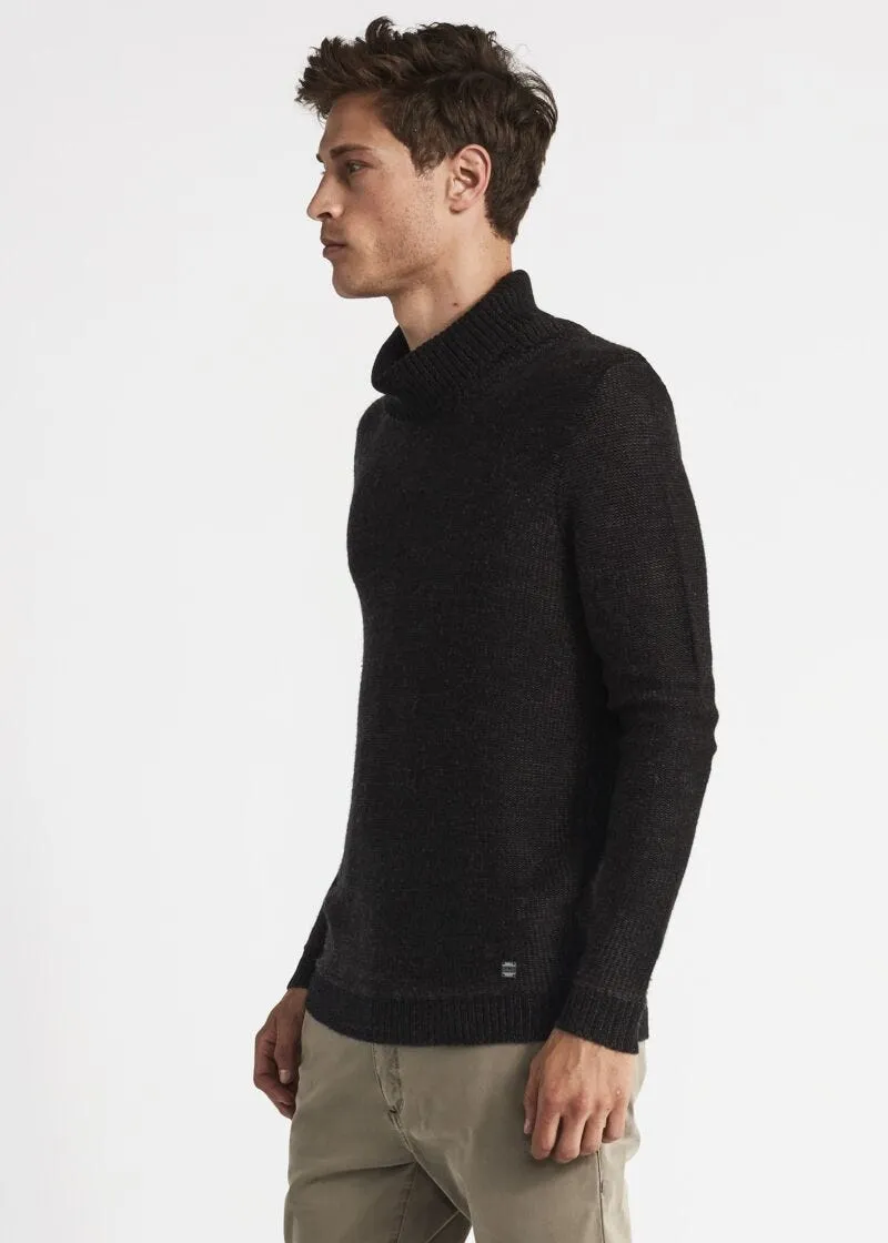 Maglia dolcevita con bordi a costine