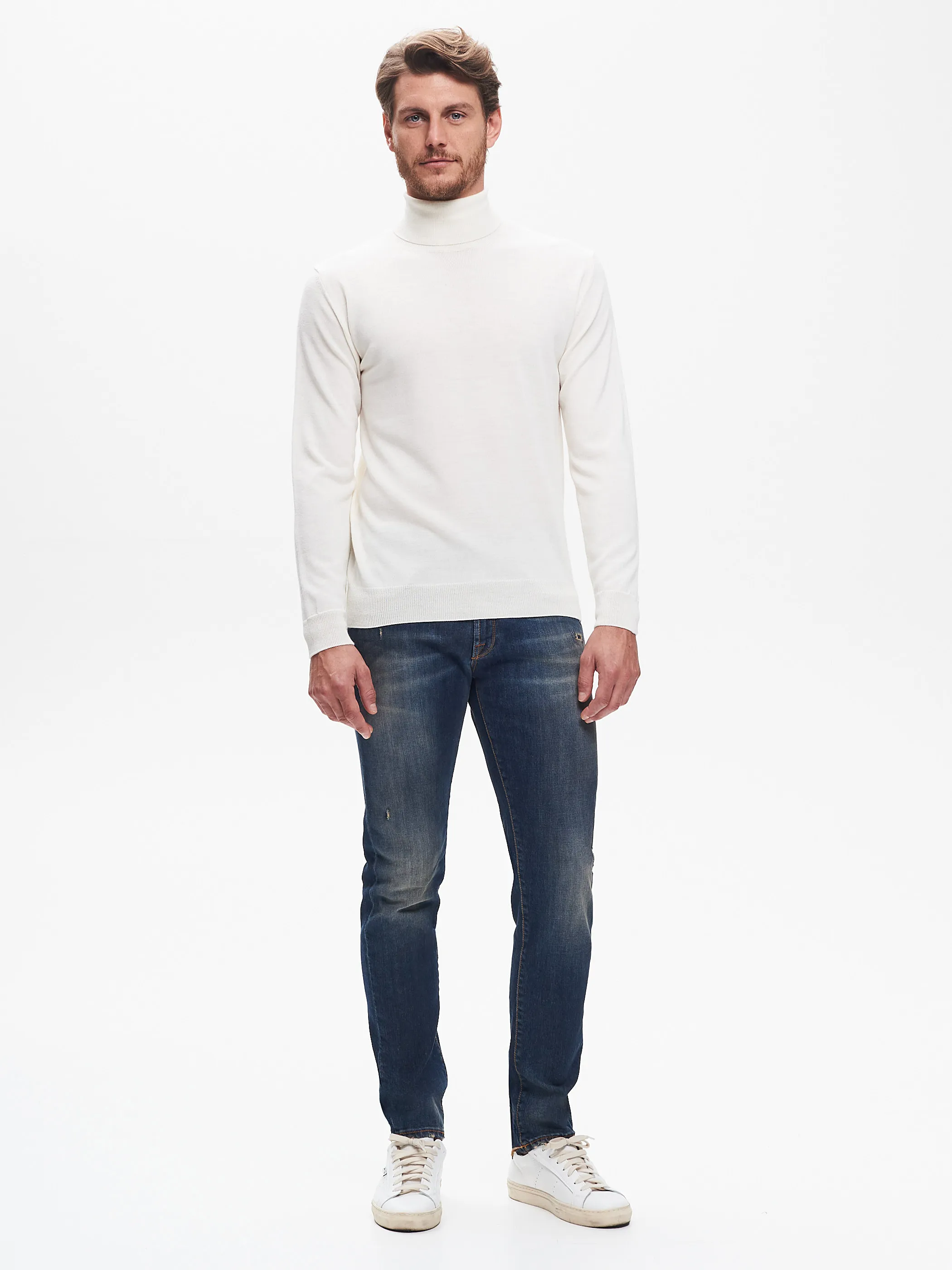      Maglia Dolcevita Uomo Basic Avorio QB24     