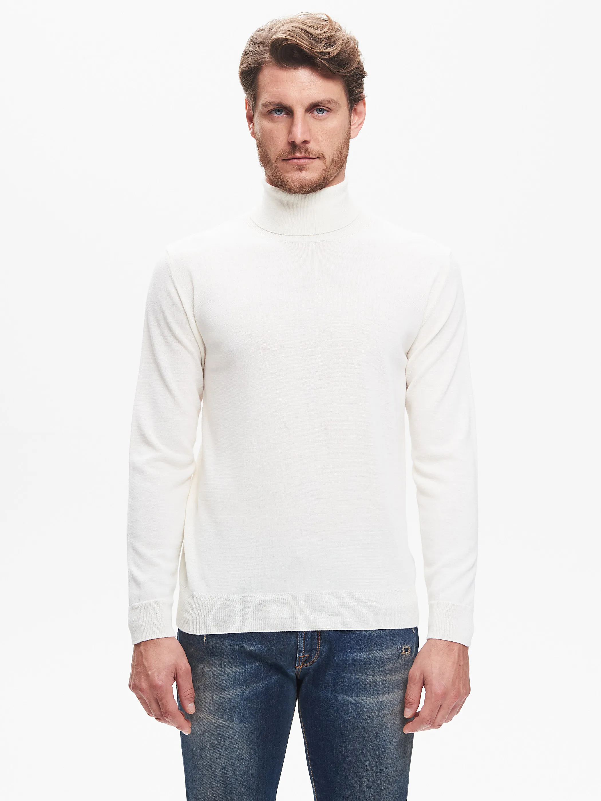      Maglia Dolcevita Uomo Basic Avorio QB24     