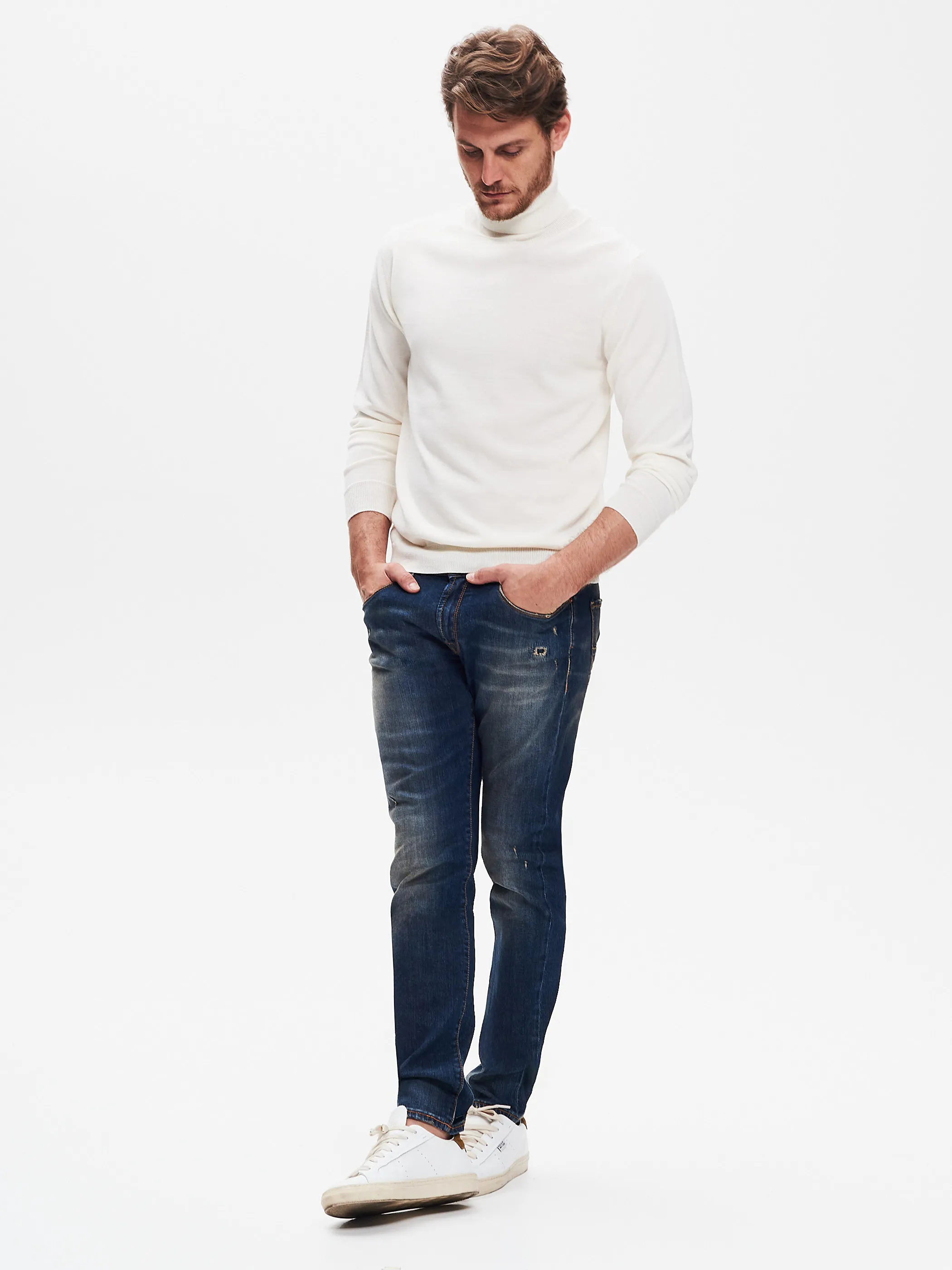      Maglia Dolcevita Uomo Basic Avorio QB24     