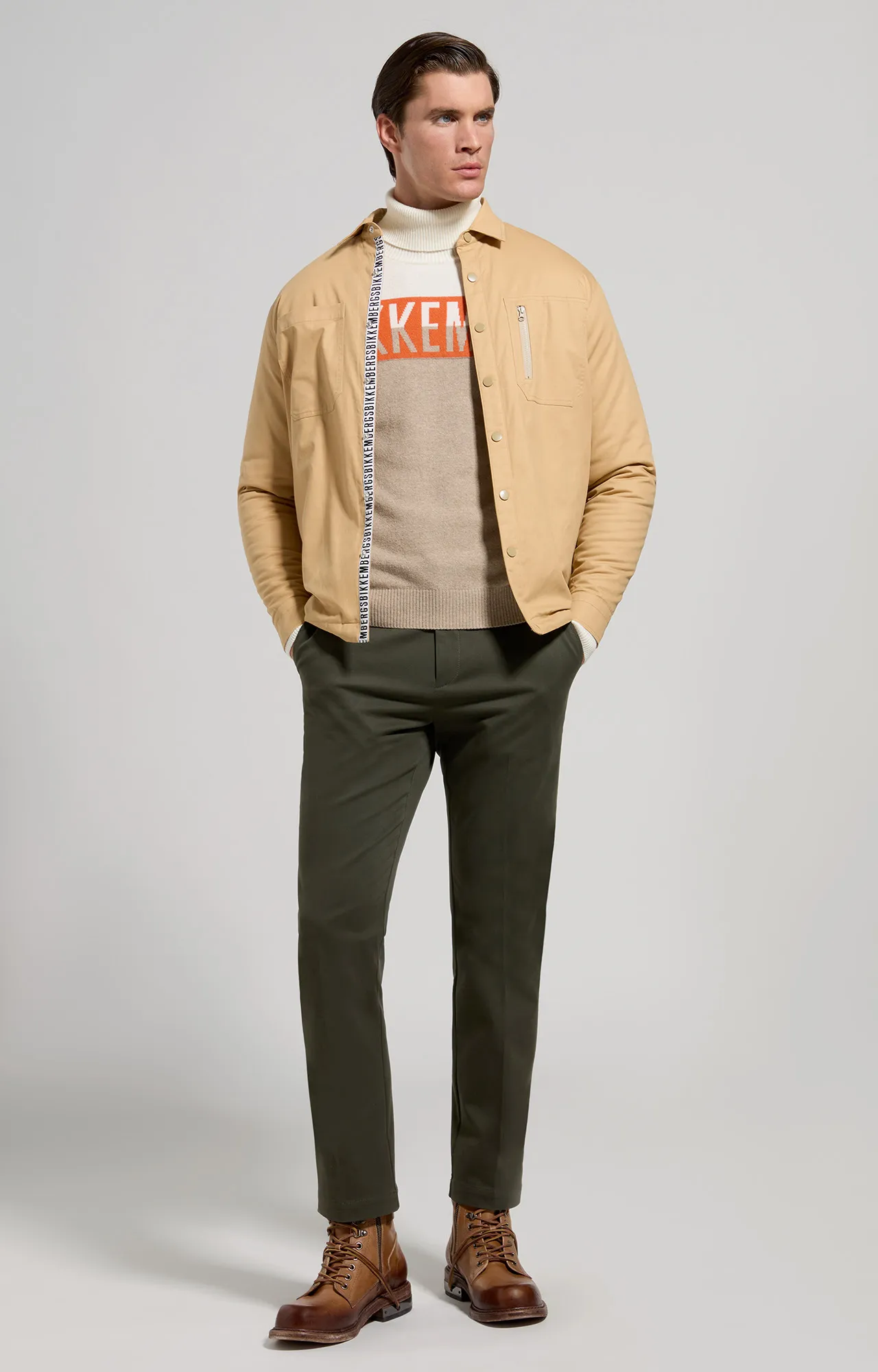 Maglia dolcevita uomo color-block