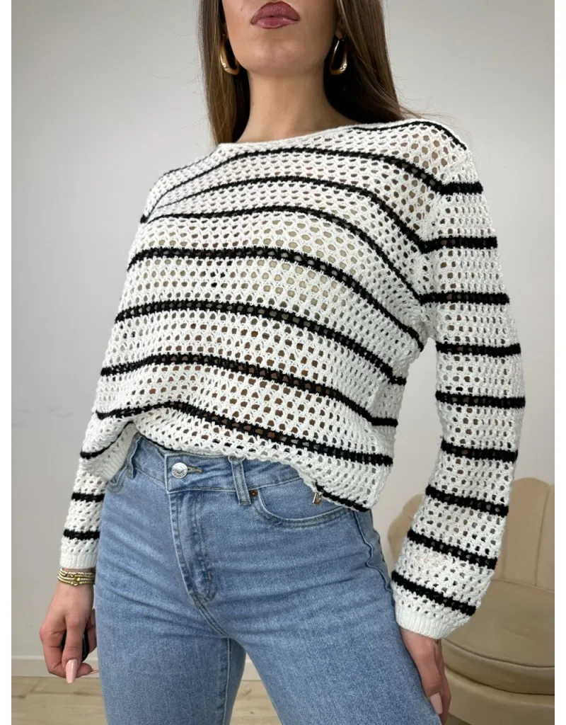MAGLIA TRAFORATA BIANCA