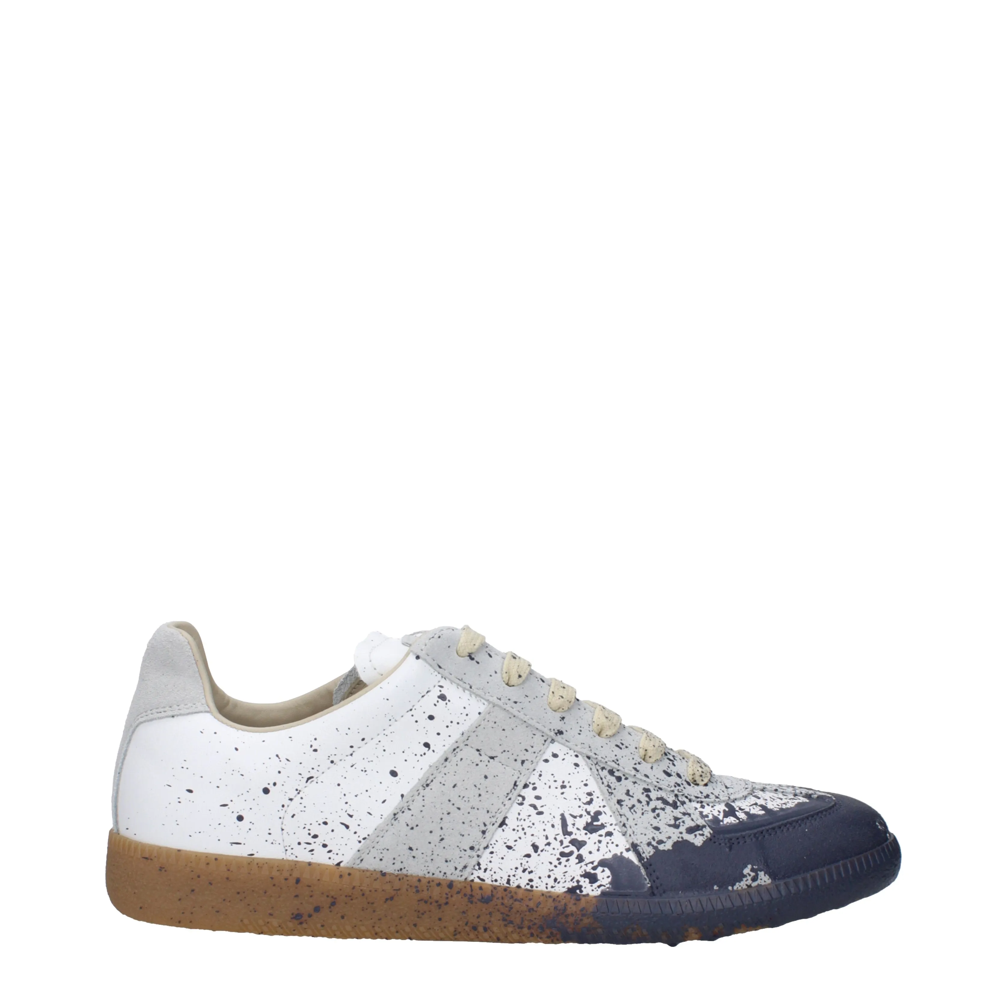 Maison Margiela Sneakers Uomo Pelle Bianco/Peltro