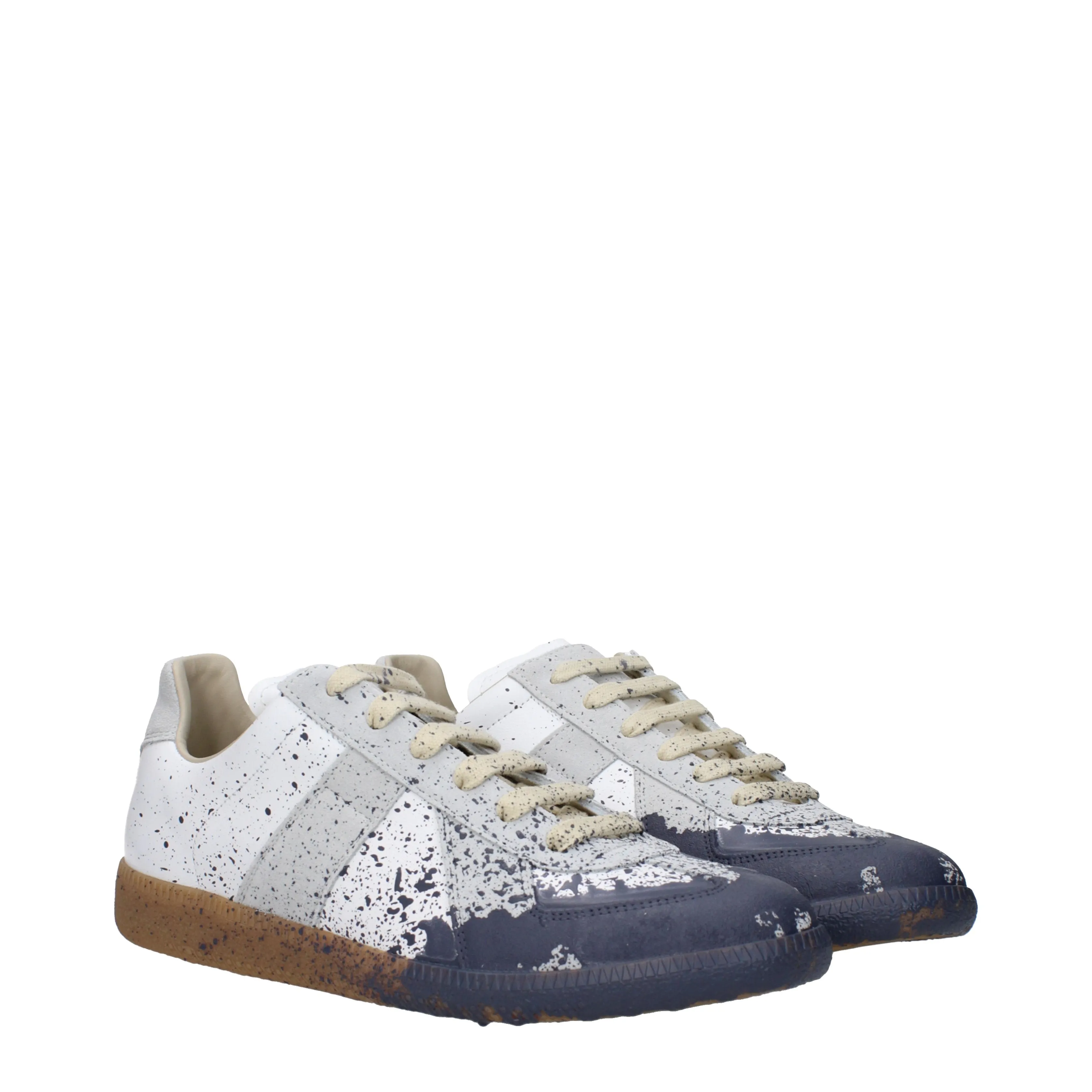 Maison Margiela Sneakers Uomo Pelle Bianco/Peltro