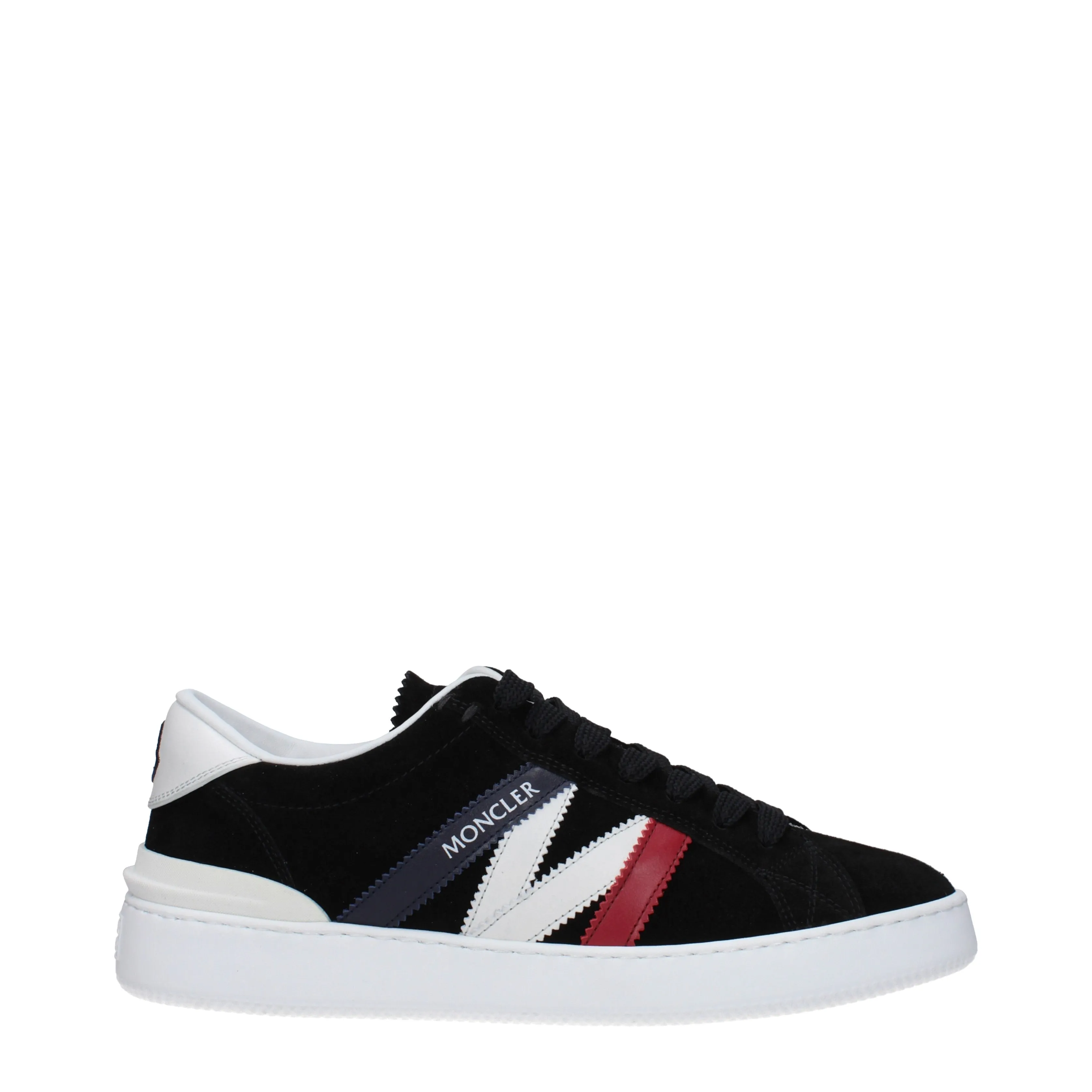 Moncler Sneakers Monaco Uomo Camoscio Nero/Bianco